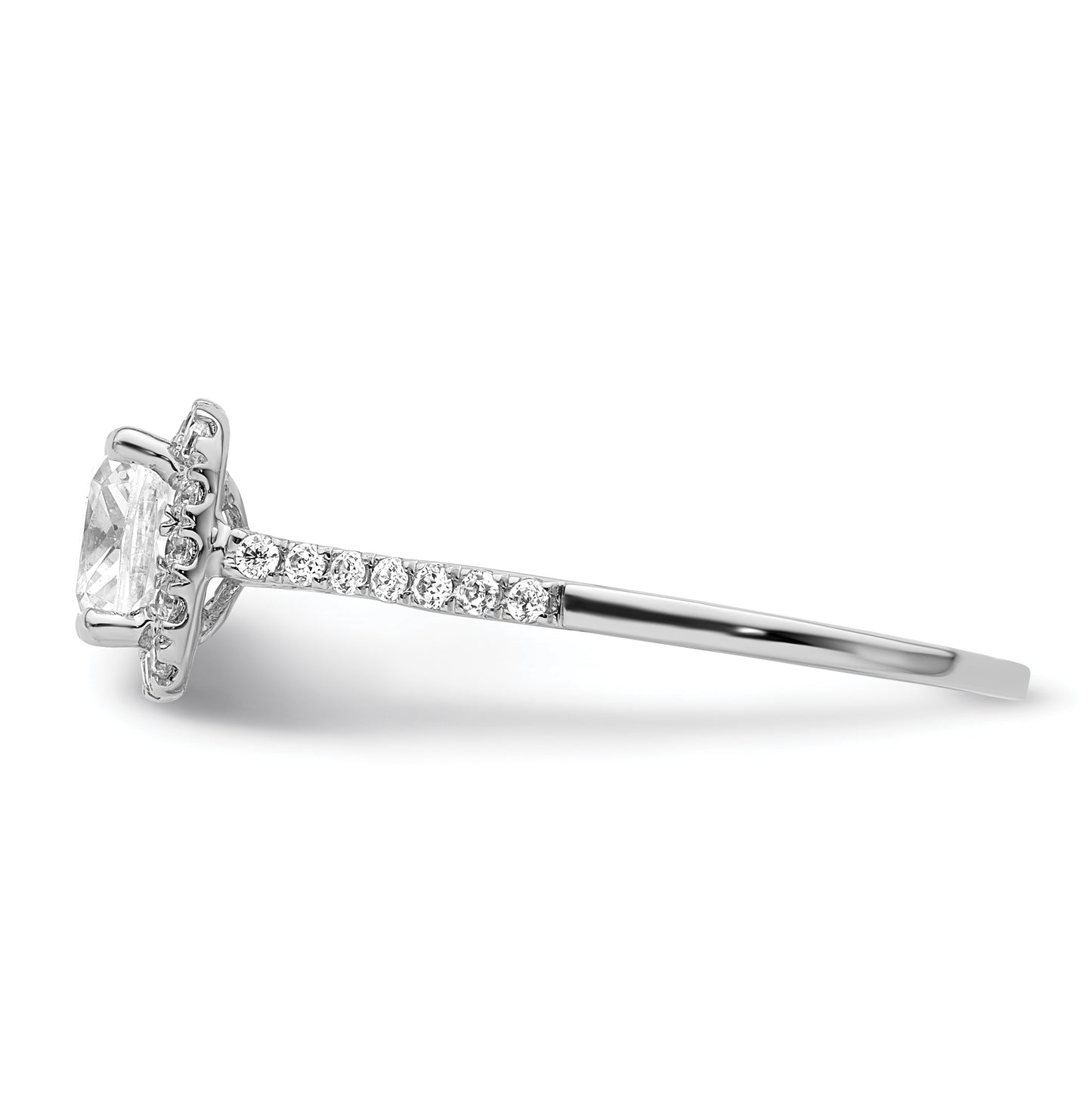 14k White Gold Halo (Holds 1.25 carat (6.00mm) Cushion Center) 1/4 carat Diamond Semi-mount Engagement Ring