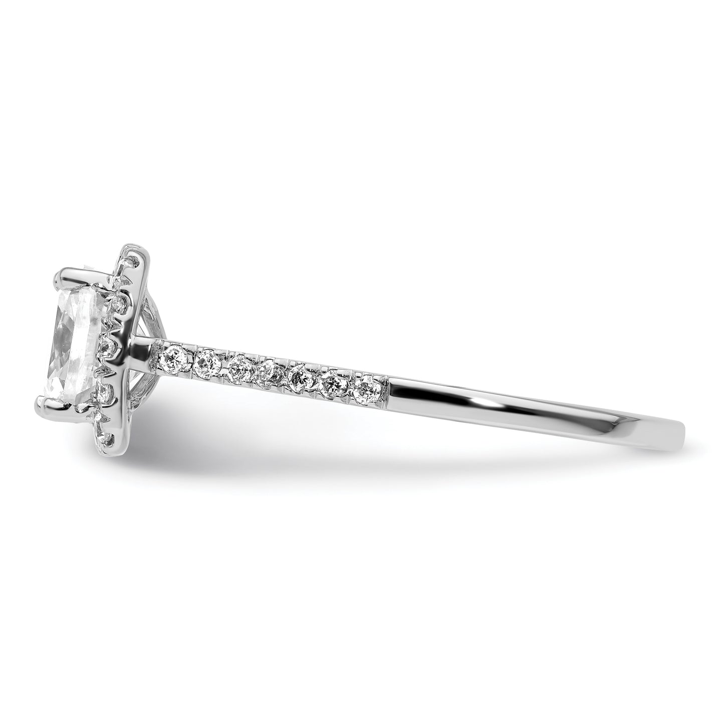 14k White Gold Halo (Holds 1.5 carat (6.5mm) Cushion Center) 1/4 carat Diamond Semi-mount Engagement Ring