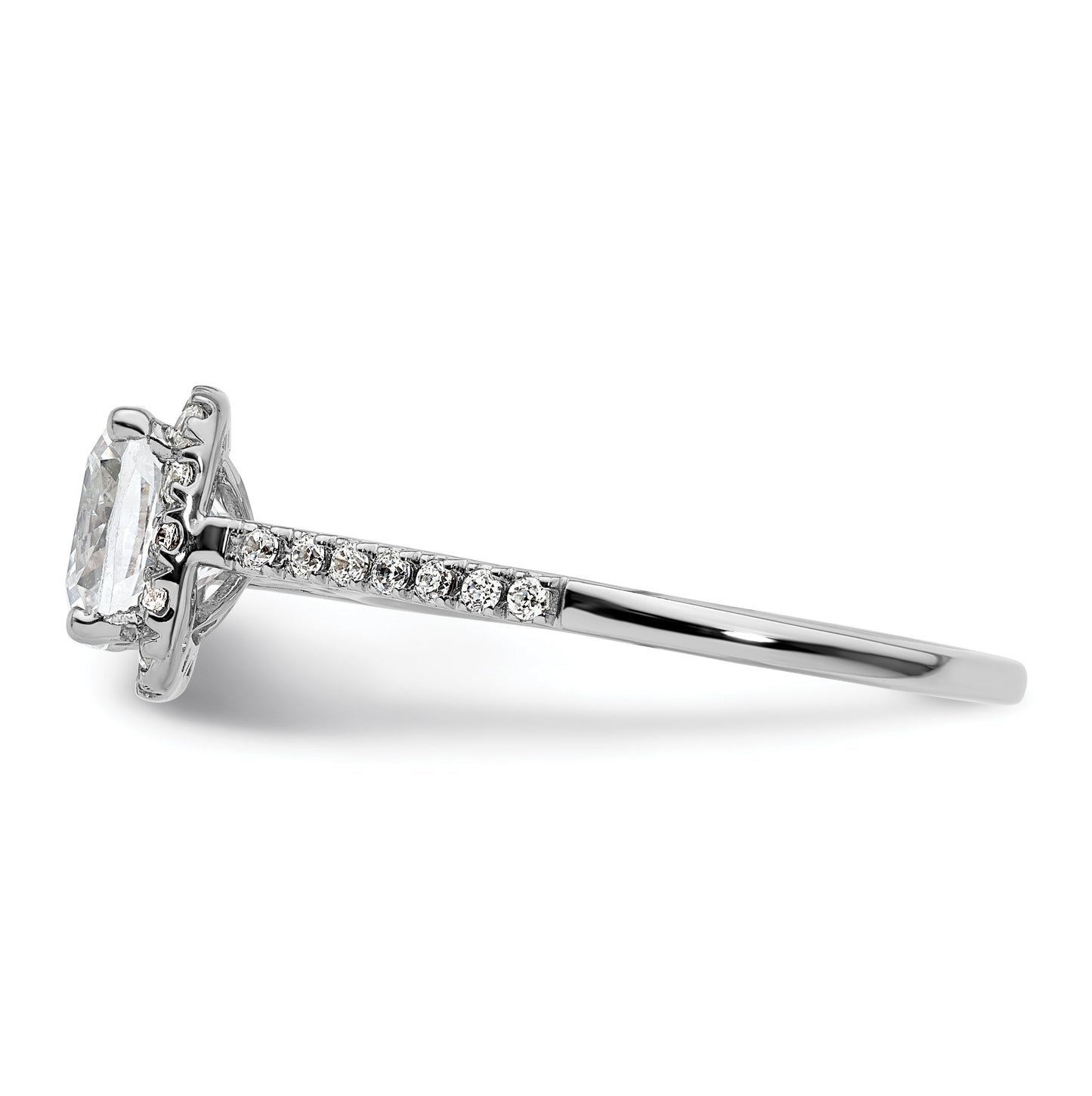 14k Two-tone Halo (Holds 1.75 carat (6.9mm) Cushion Center) 1/4 carat Diamond Semi-mount Engagement Ring