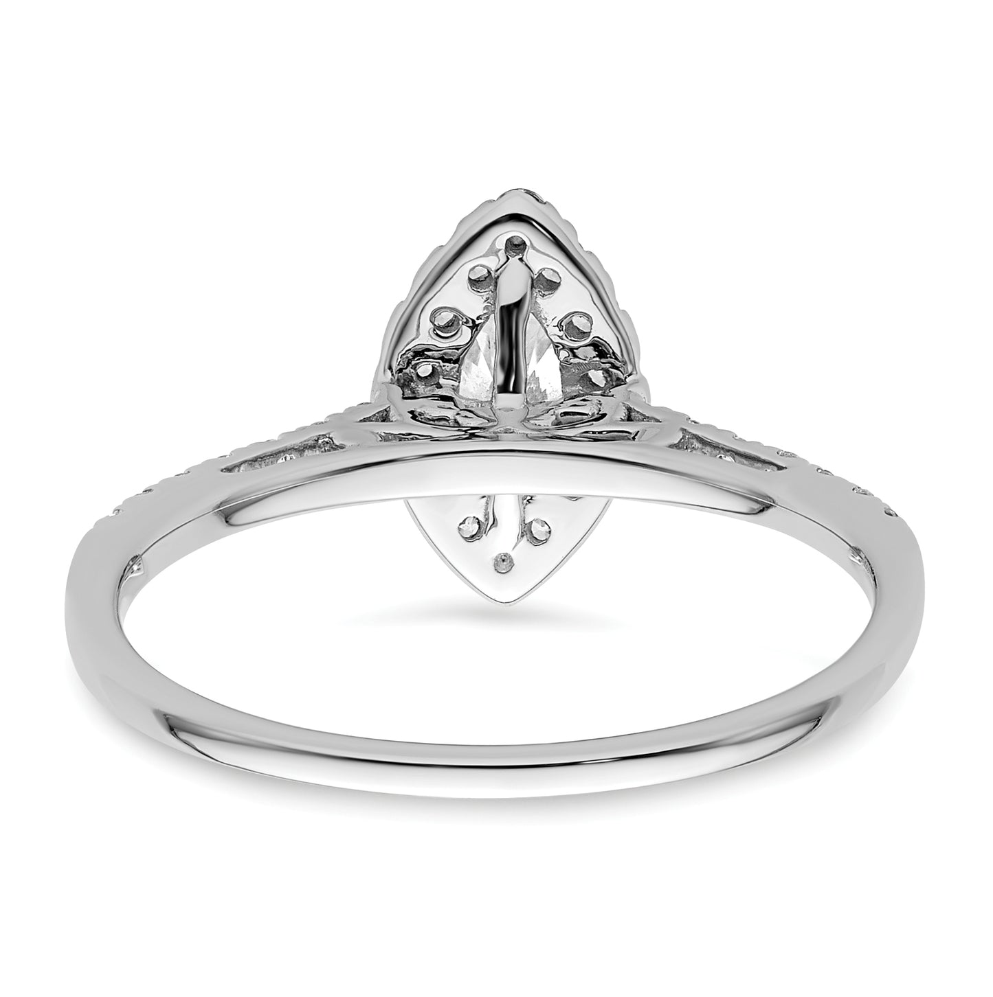 14k White Gold Halo (Holds 1/3 carat (7.0x3.5mm) Marquise Center) 1/4 carat Diamond Semi-mount Engagement Ring