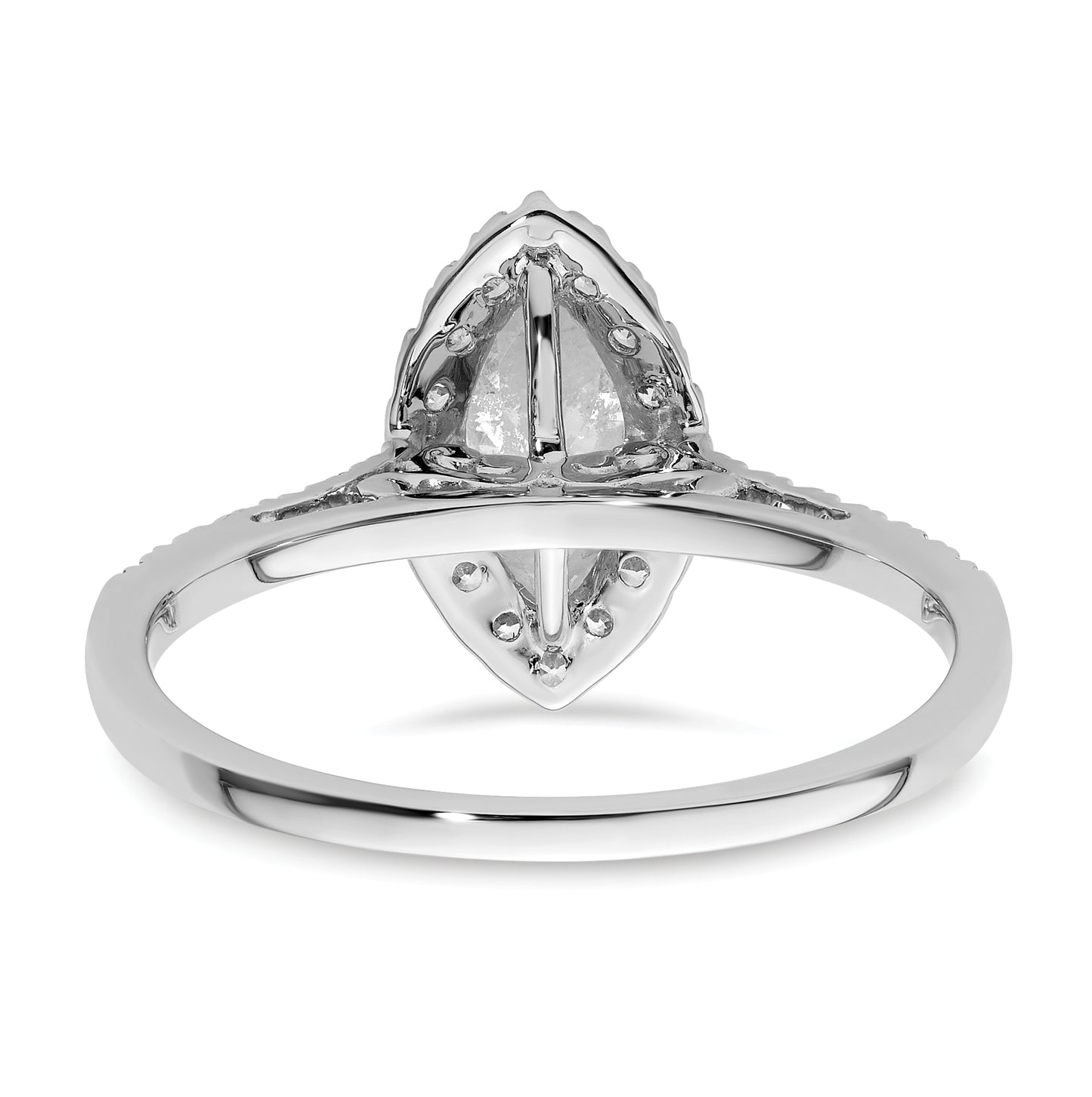 14k White Gold Halo (Holds 3/4 carat (9.0x4.5mm) Marquise Center) 1/3 carat Diamond Semi-mount Engagement Ring