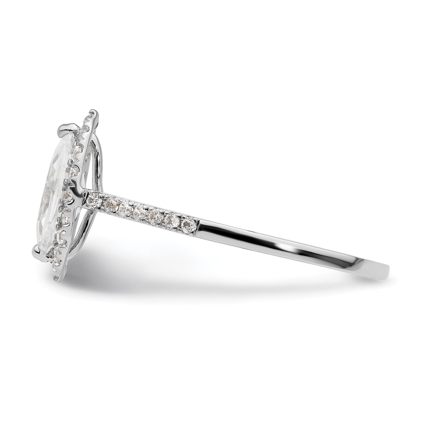 14k Two-tone Halo (Holds 3/4 carat (9.0x4.5mm) Marquise Center) 1/3 carat Diamond Semi-mount Engagement Ring