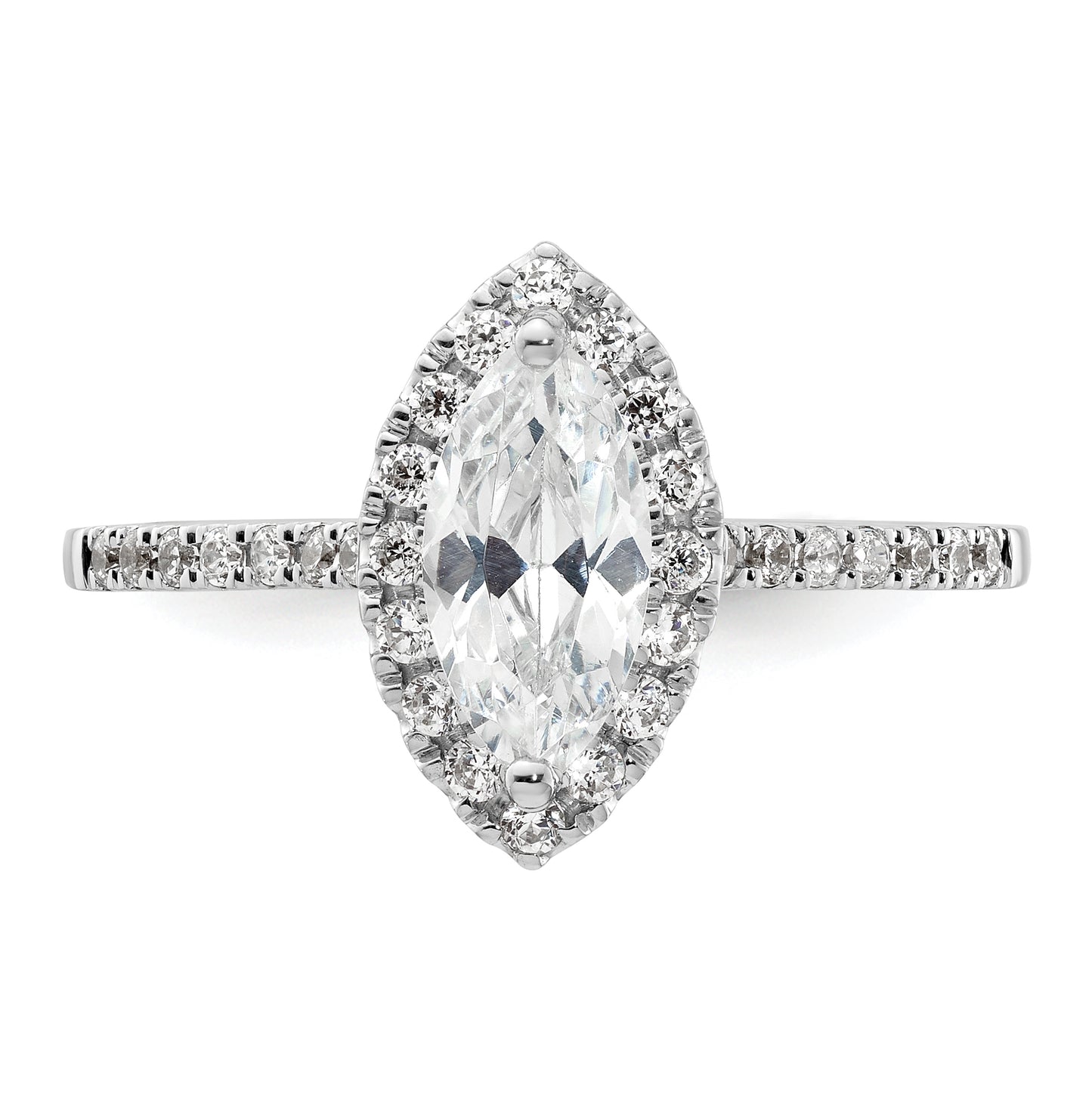 14k Two-tone Halo (Holds 3/4 carat (9.0x4.5mm) Marquise Center) 1/3 carat Diamond Semi-mount Engagement Ring