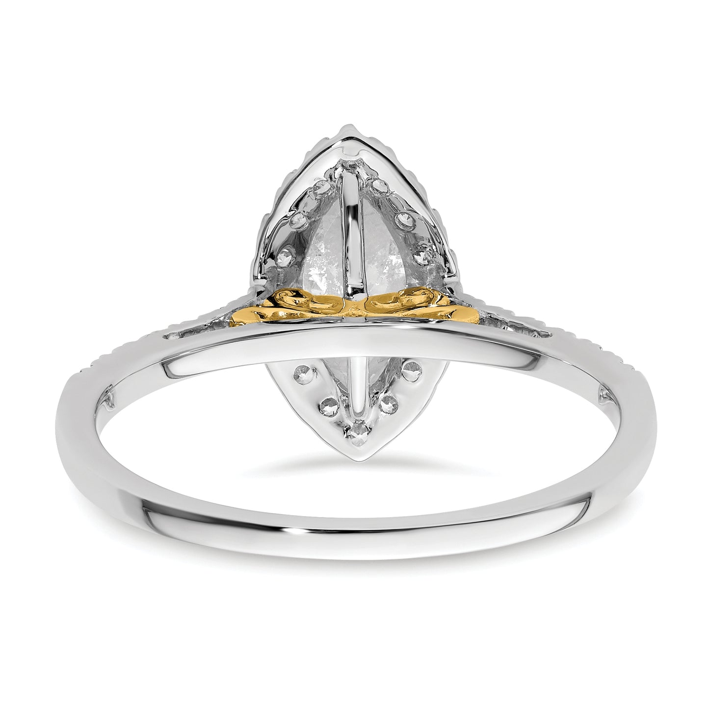 14k Two-tone Halo (Holds 3/4 carat (9.0x4.5mm) Marquise Center) 1/3 carat Diamond Semi-mount Engagement Ring