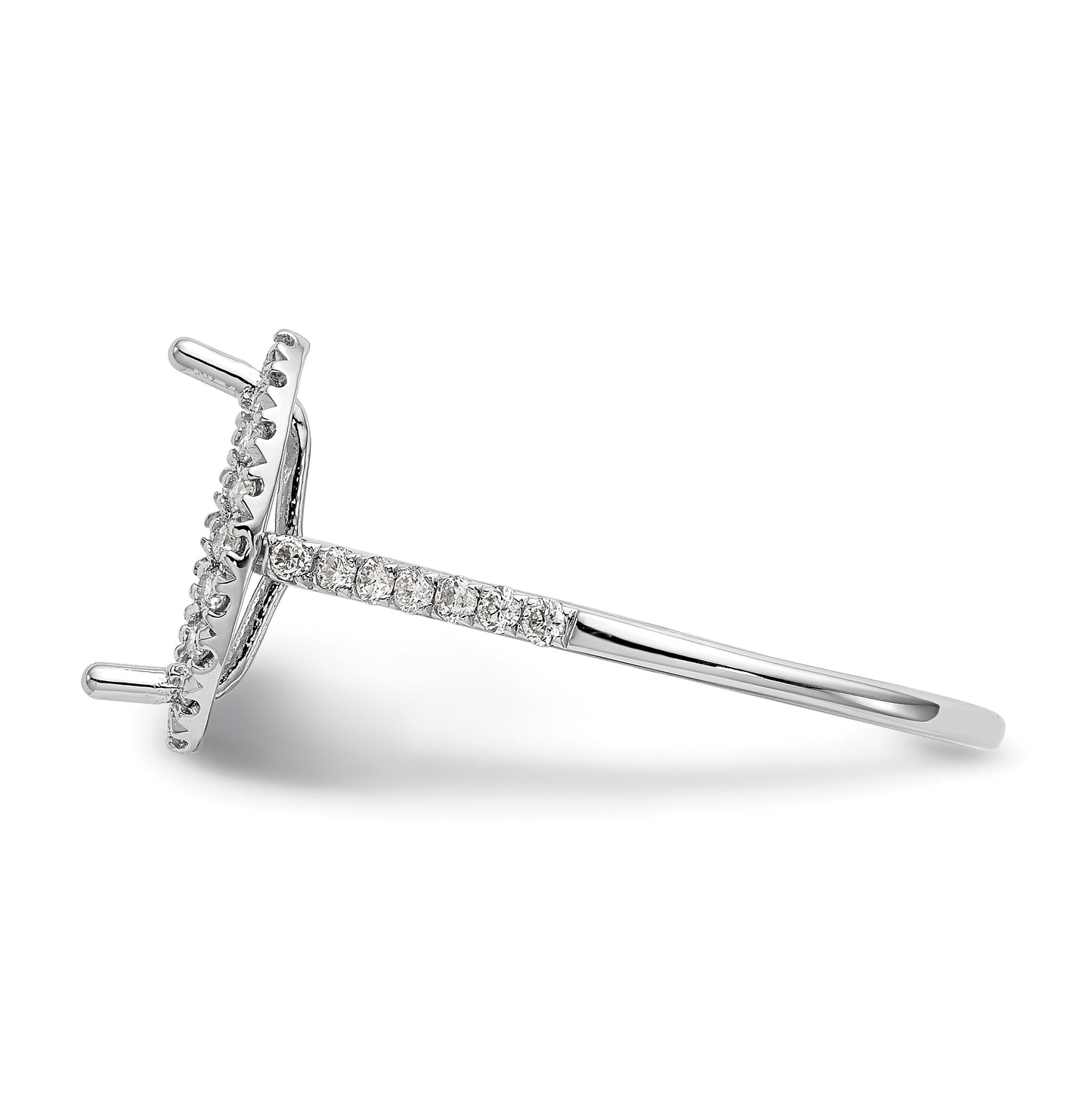 14k White Gold Halo (Holds 1 carat (10x5mm) Marquise Center) 1/4 carat Diamond Semi-mount Engagement Ring