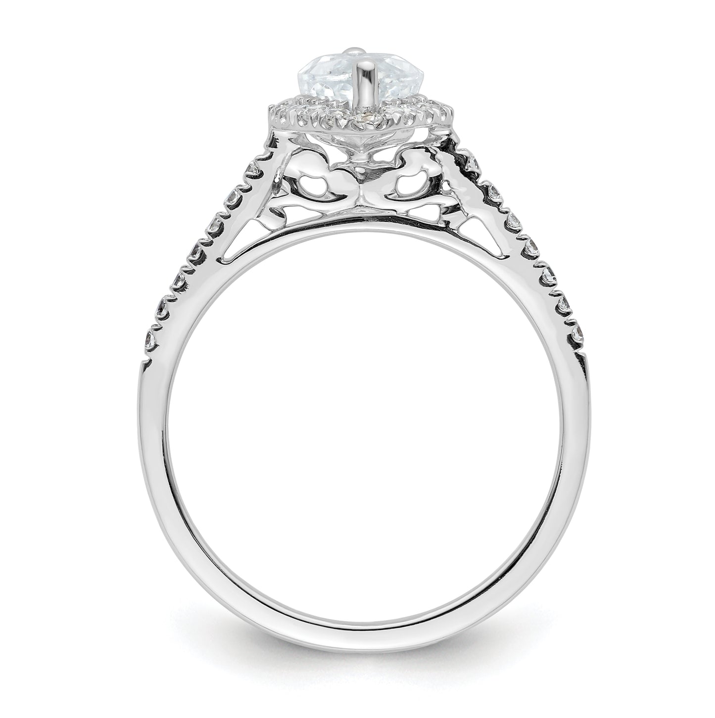14k White Gold Halo (Holds 1.25 carat (11x5.5mm) Marquise Center) 1/3 carat Diamond Semi-mount Engagement Ring