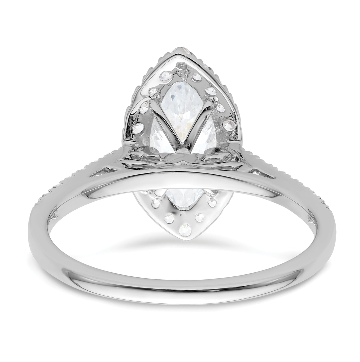 14k White Gold Halo (Holds 1.25 carat (11x5.5mm) Marquise Center) 1/3 carat Diamond Semi-mount Engagement Ring