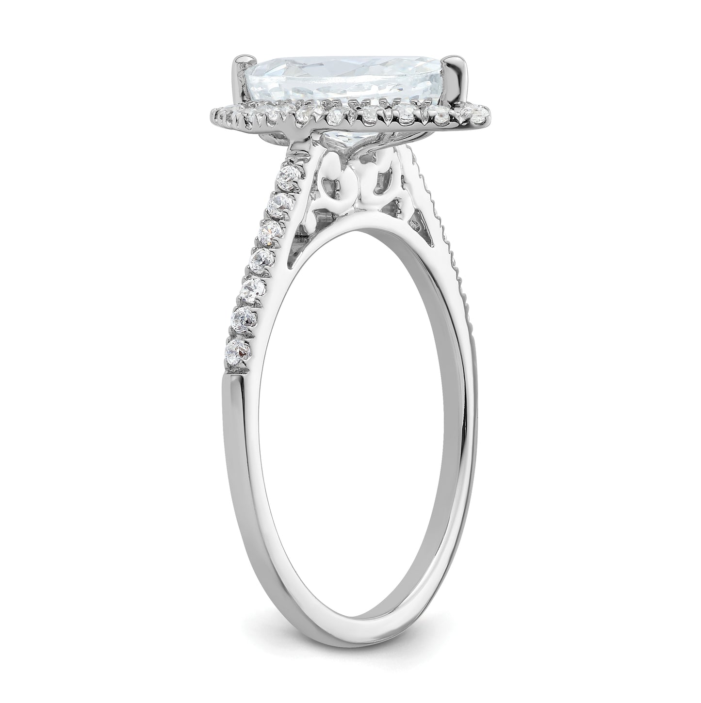 14k White Gold Halo (Holds 1.25 carat (11x5.5mm) Marquise Center) 1/3 carat Diamond Semi-mount Engagement Ring