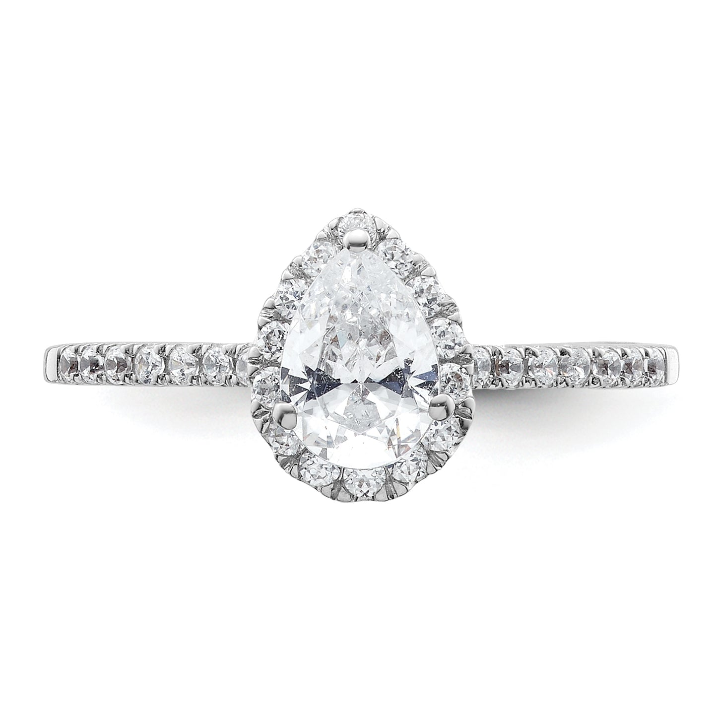 14k Two-tone Halo (Holds 3/4 carat (7x5mm) Pear Center) 1/4 carat Diamond Semi-mount Engagement Ring