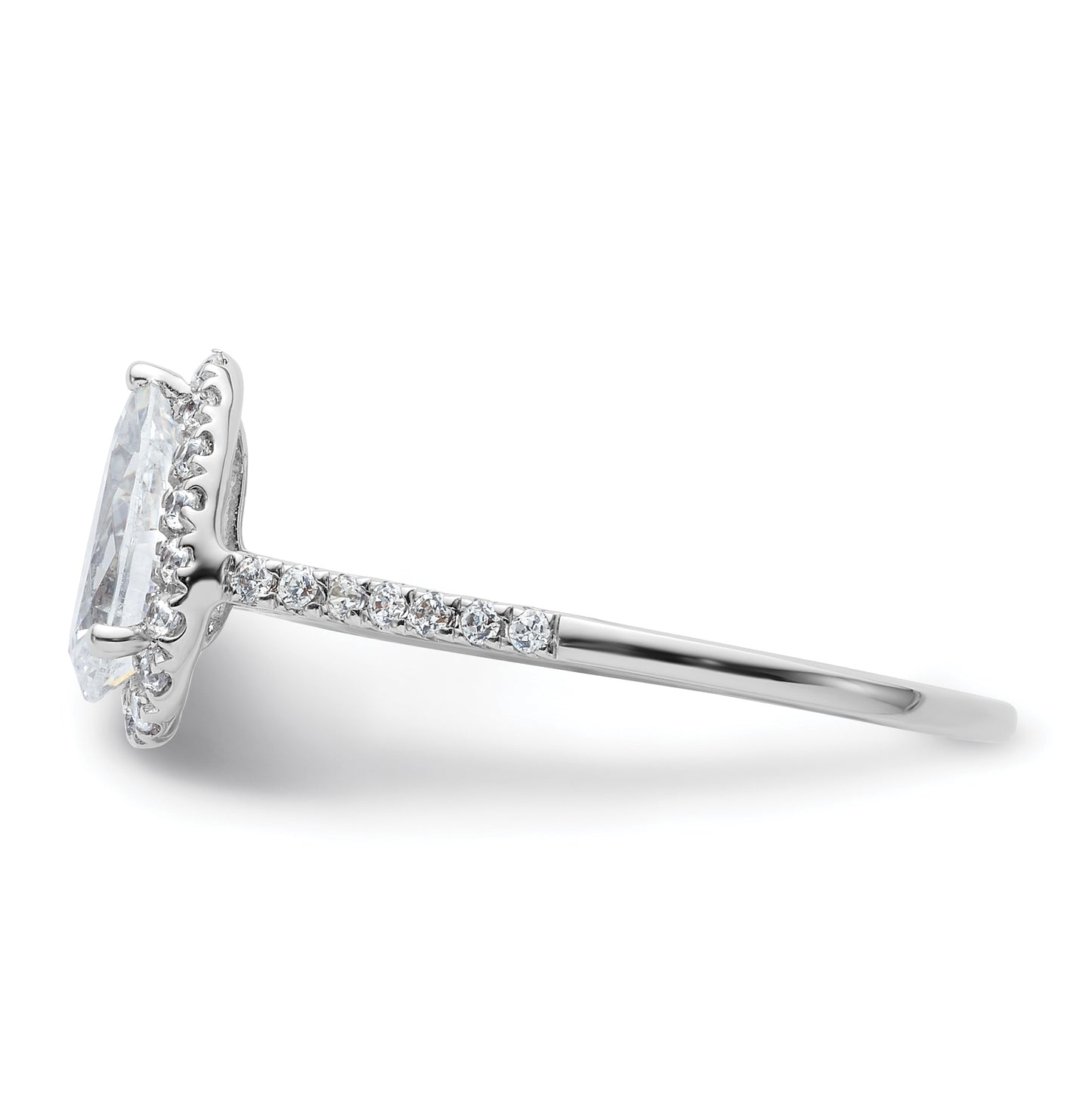 14k Two-tone Halo (Holds 1.5 carat (9x6mm) Pear Center) 1/4 carat Diamond Semi-mount Engagement Ring
