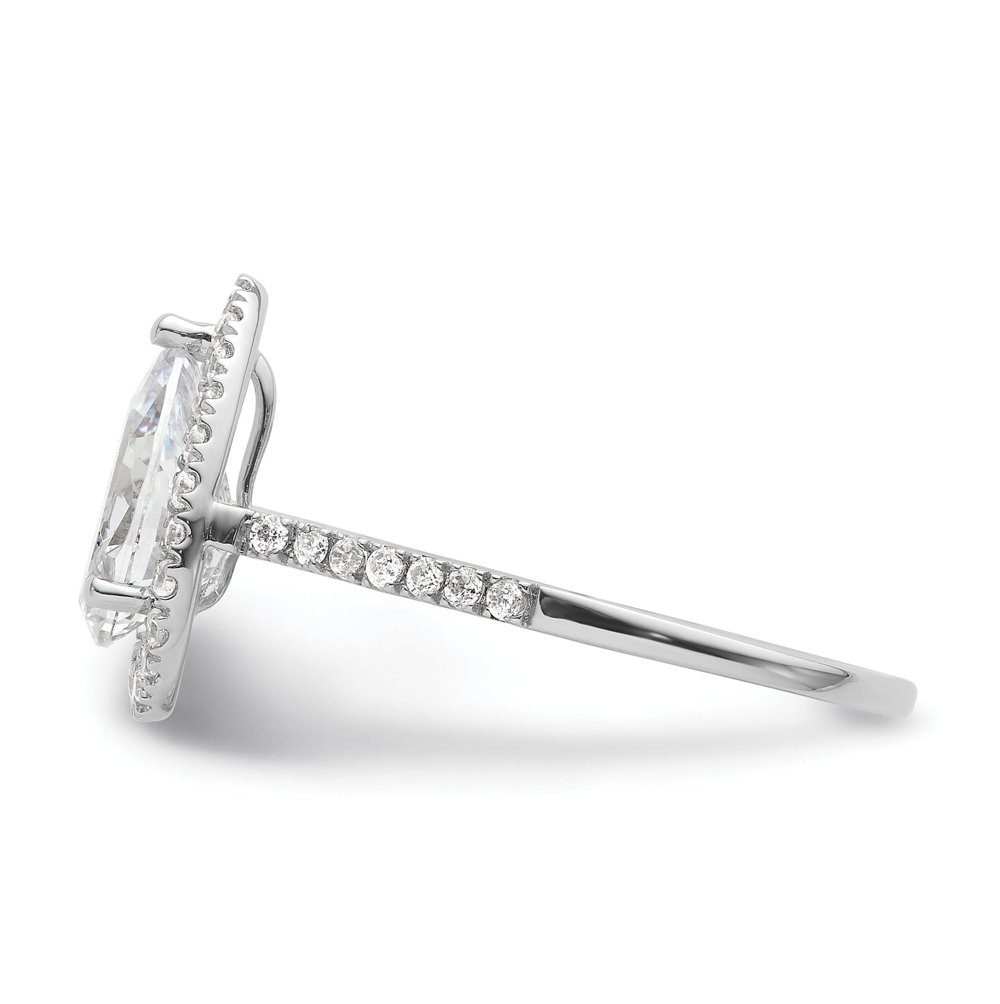 14k White Gold Halo (Holds 2 carat (10x7mm) Pear Center) 1/3 carat Diamond Semi-mount Engagement Ring
