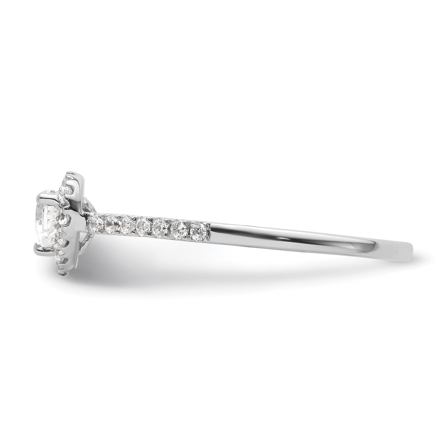 14k Two-tone Halo (Holds 1/4 carat (4mm) Heart Center) 1/4 carat Diamond Semi-mount Engagement Ring