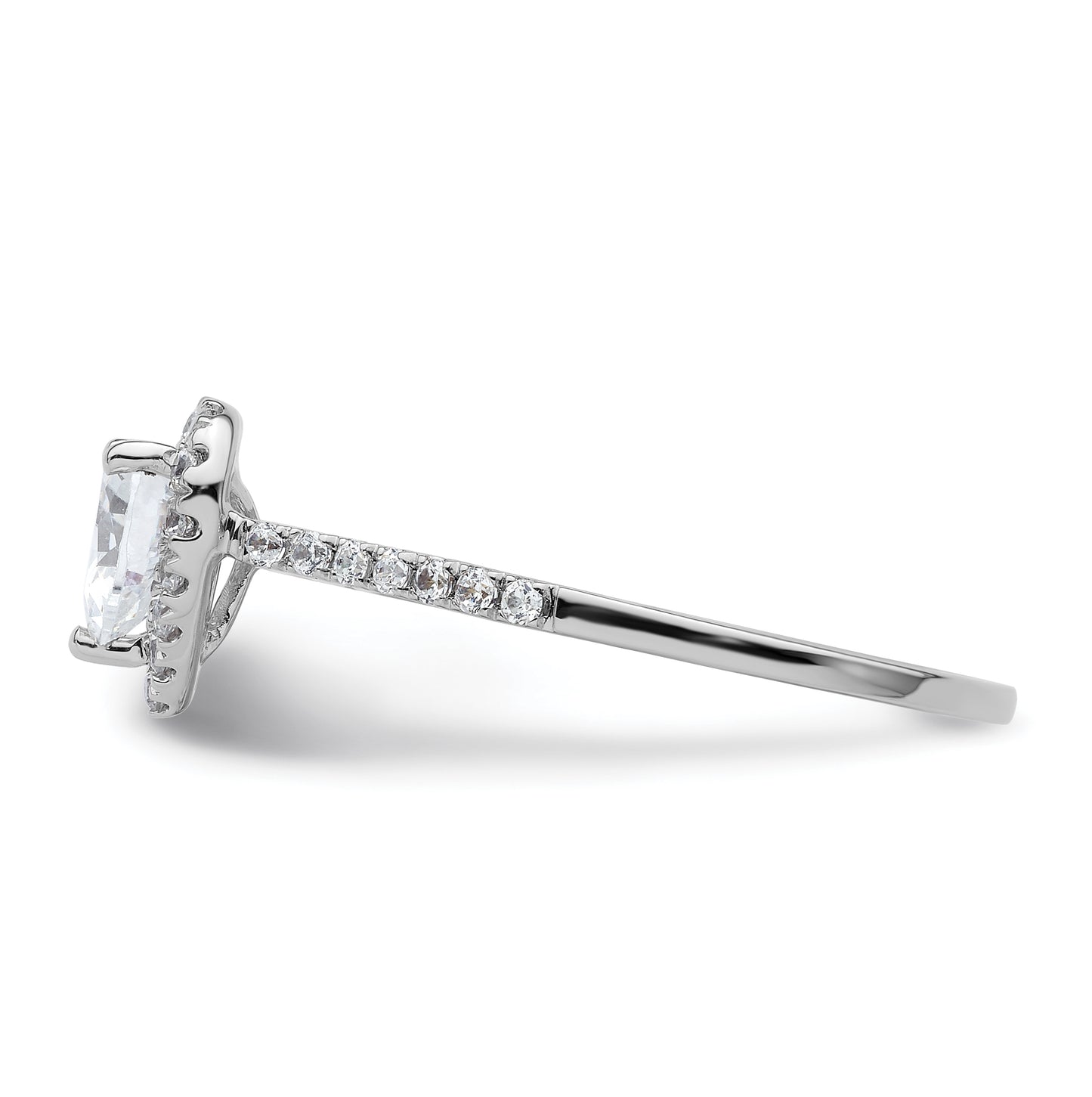 14k Two-tone Halo (Holds 1/2 carat (5mm) Heart Center) 1/3 carat Diamond Semi-mount Engagement Ring
