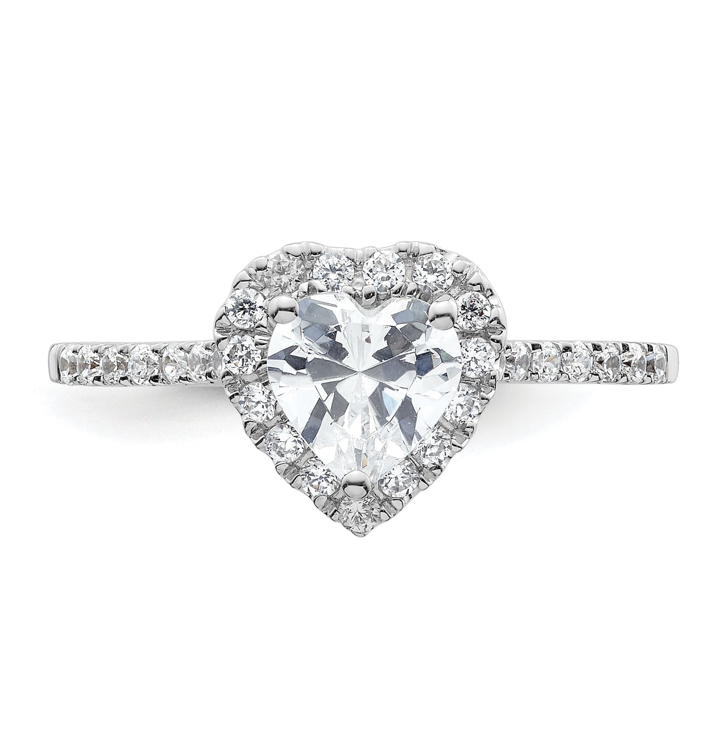 14k Two-tone Halo (Holds 1/2 carat (5mm) Heart Center) 1/3 carat Diamond Semi-mount Engagement Ring