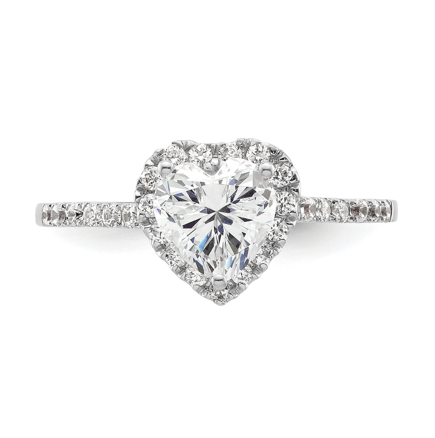 14k Two-tone Halo (Holds 3/4 carat (6mm) Heart Center) 1/3 carat Diamond Semi-mount Engagement Ring