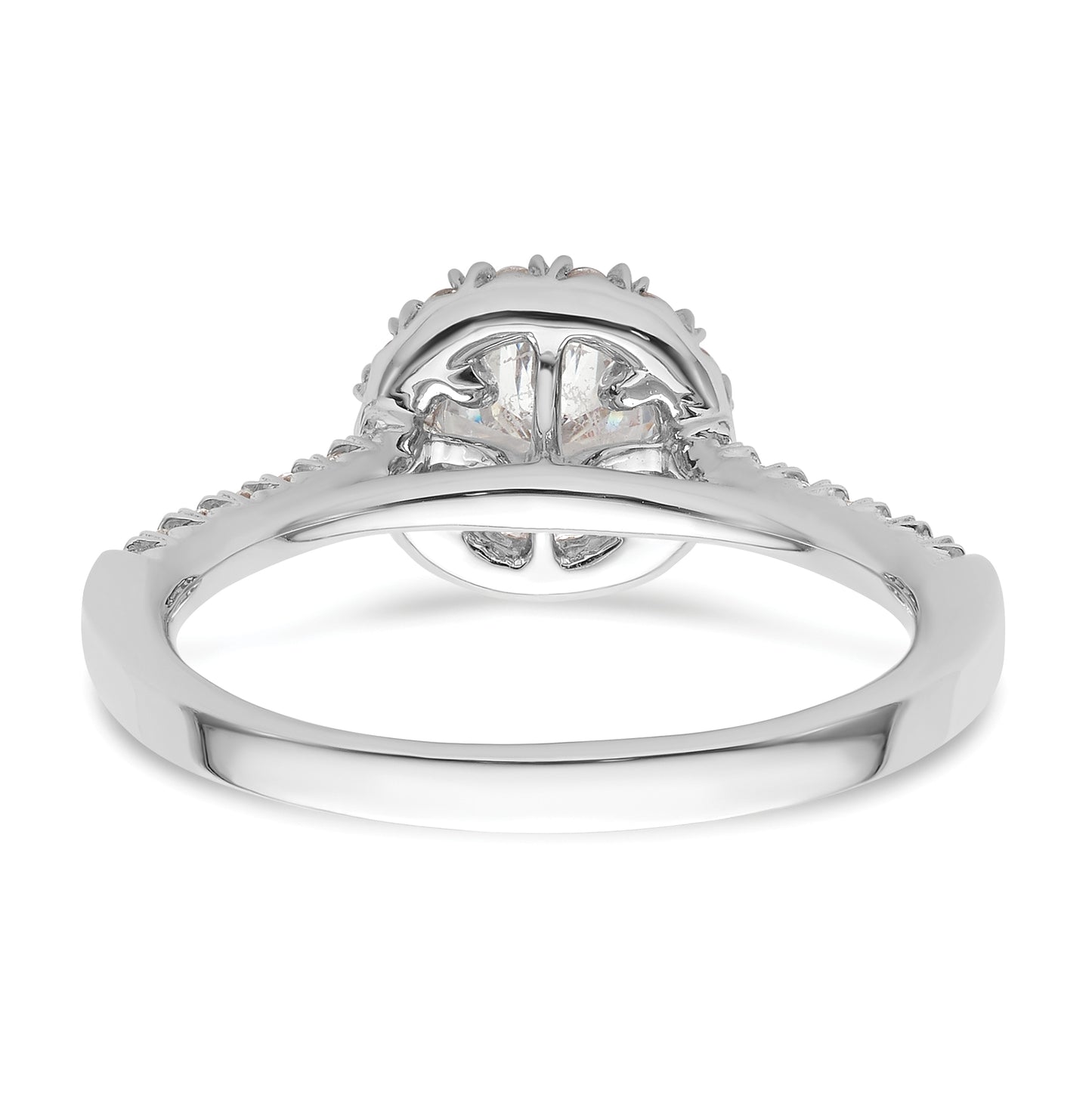 14k White Gold Halo (Holds 3/4 carat (5.7mm) Round Center) 1/3 carat Diamond Semi-mount Engagement Ring