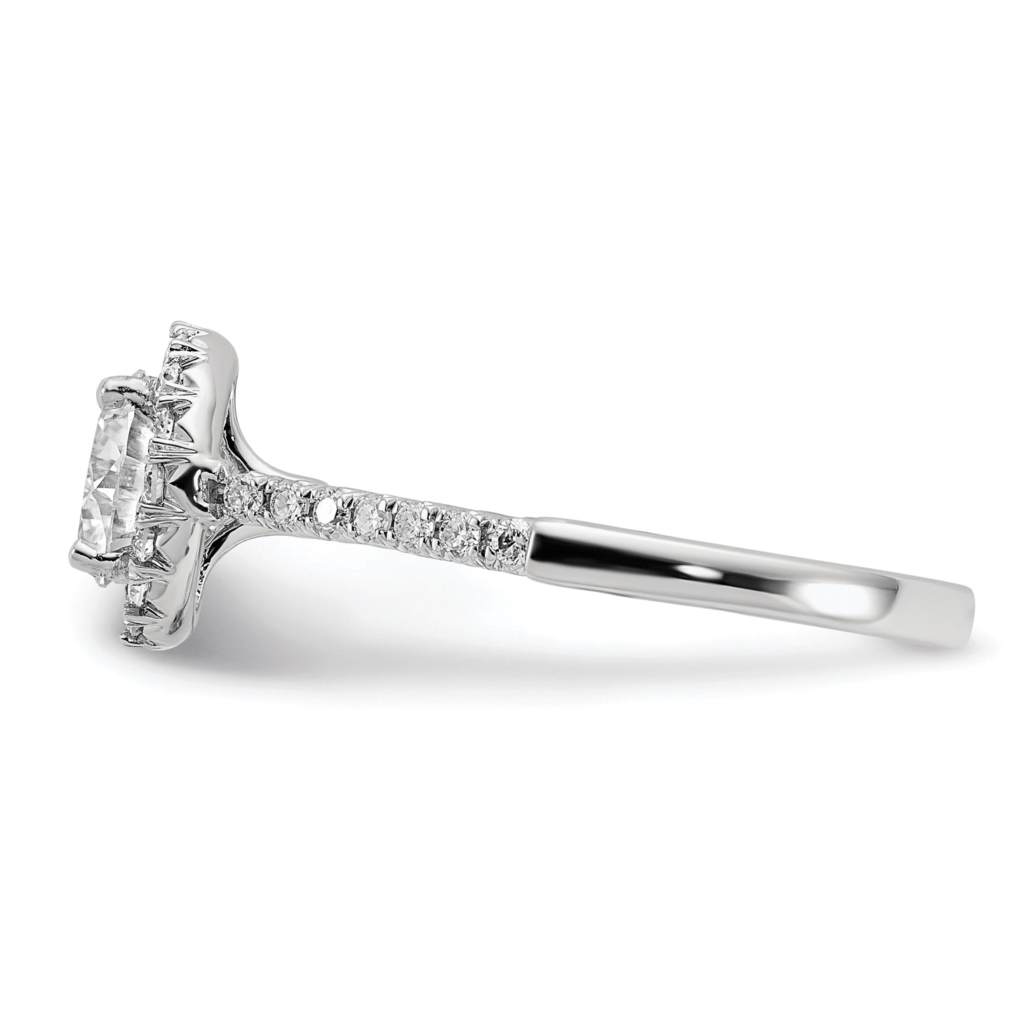 True Origin 14K White Gold 1/3 carat Lab Grown Diamond VS/SI D E F Semi Mount Round Halo Engagement Ring