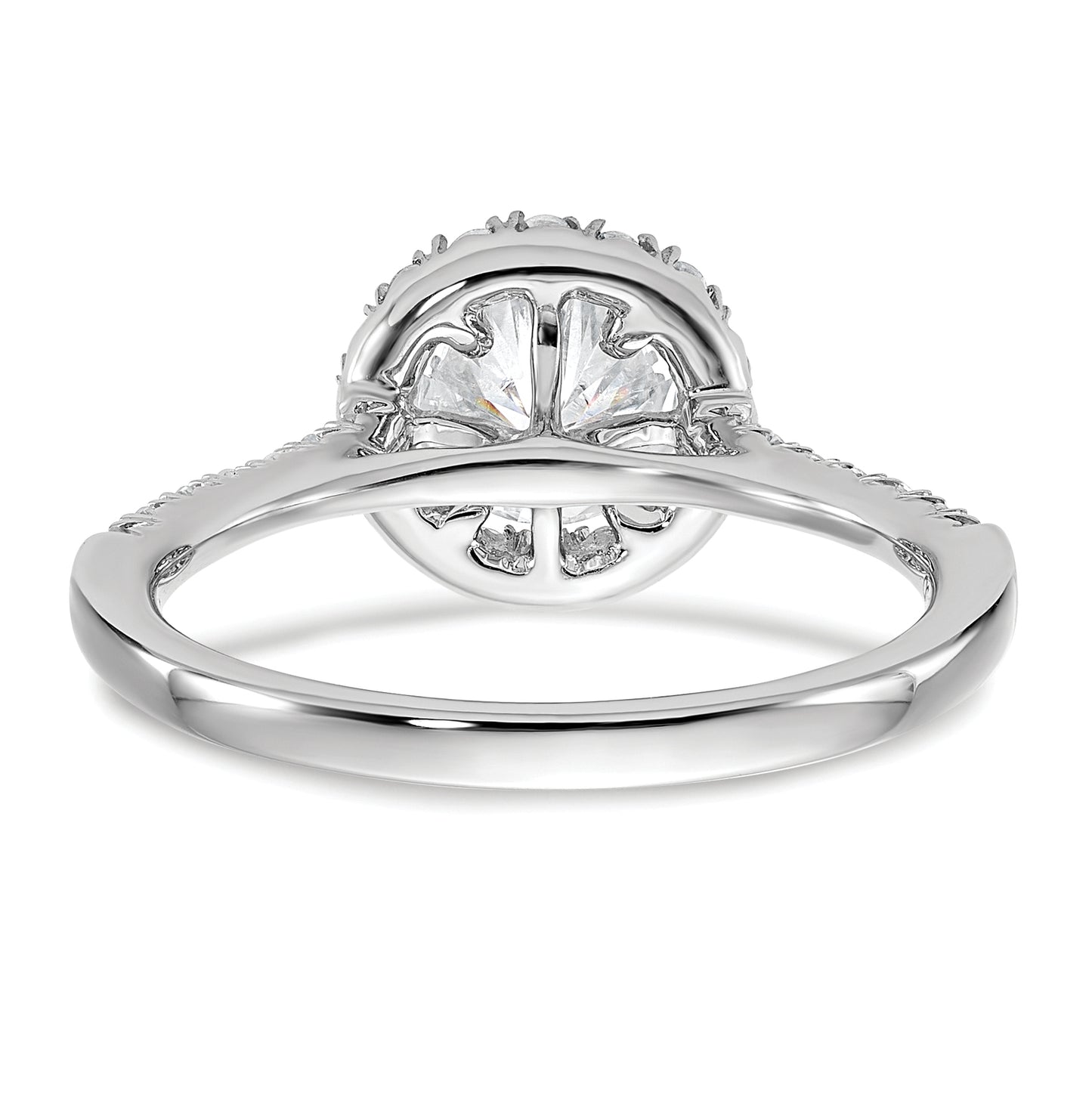 True Origin 14K White Gold 1/3 carat Lab Grown Diamond VS/SI D E F Semi Mount Round Halo Engagement Ring