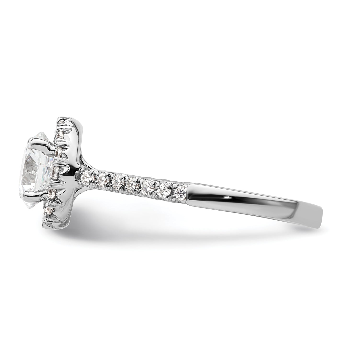14k White Gold Halo (Holds 1.25 carat (7mm) Round Center) 3/8 carat Diamond Semi-mount Engagement Ring