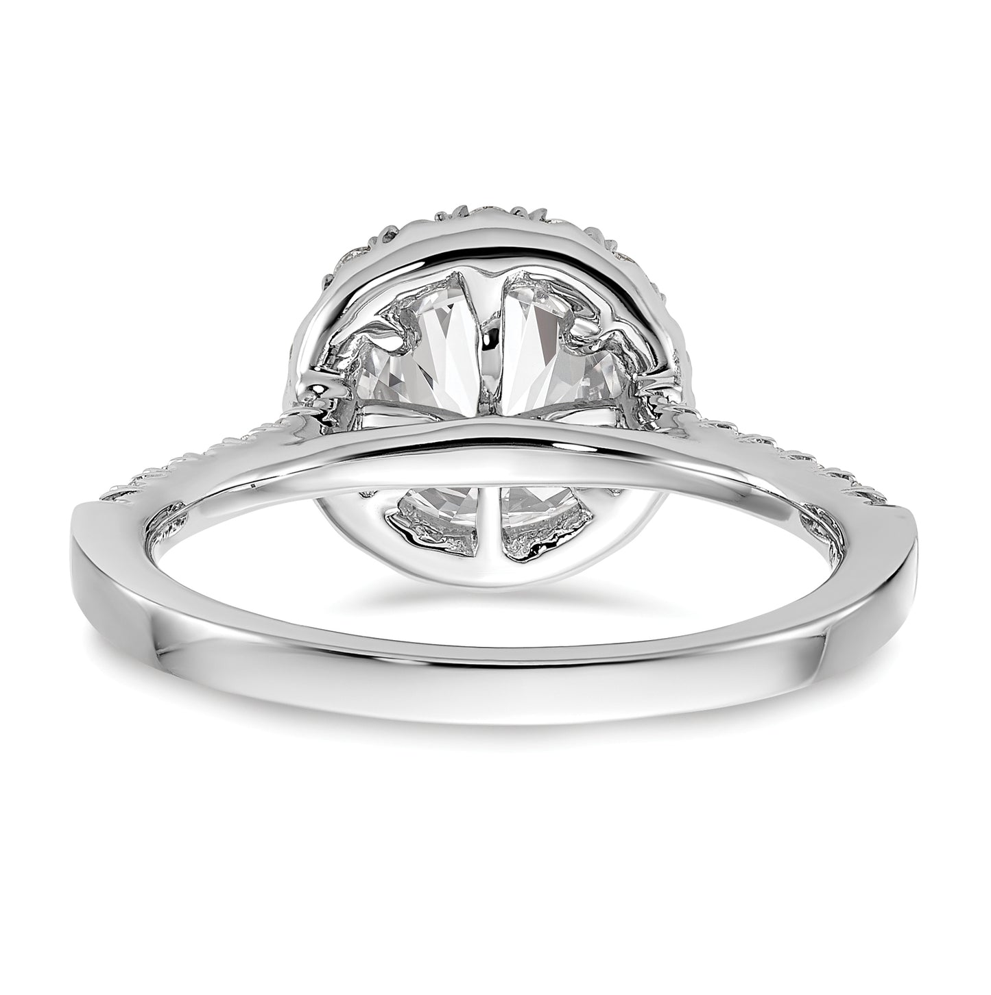 True Origin 14K White Gold 1/2 carat Lab Grown Diamond VS/SI D E F Semi Mount Round Halo Engagement Ring