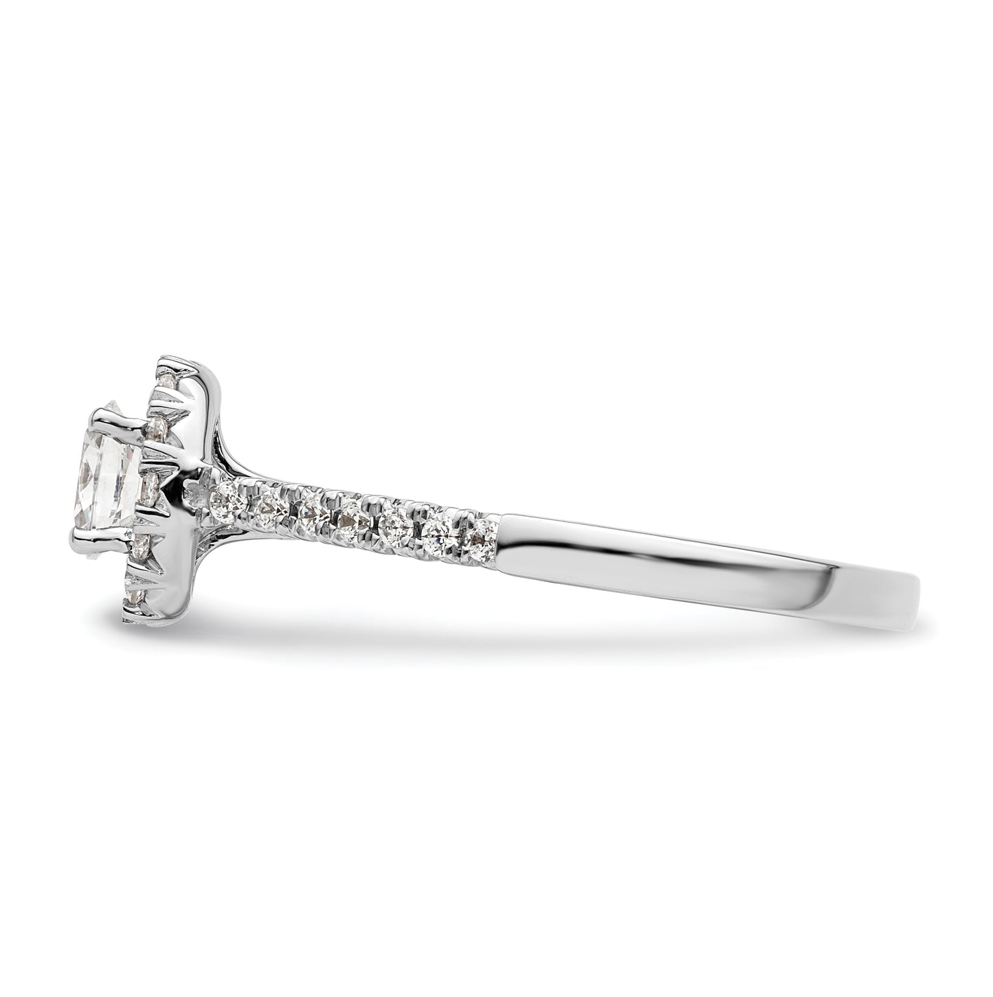 14k White Gold Halo (Holds 1/3 carat (5x4mm) Oval Center) 1/4 carat Diamond Semi-mount Engagement Ring