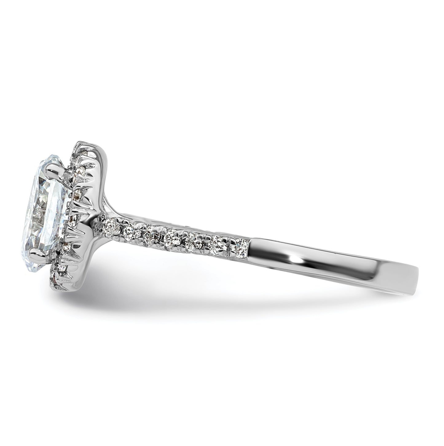 14k White Gold Halo (Holds 3/4 carat (7.5x5.4mm) Oval Center) 1/3 carat Diamond Semi-mount Engagement Ring