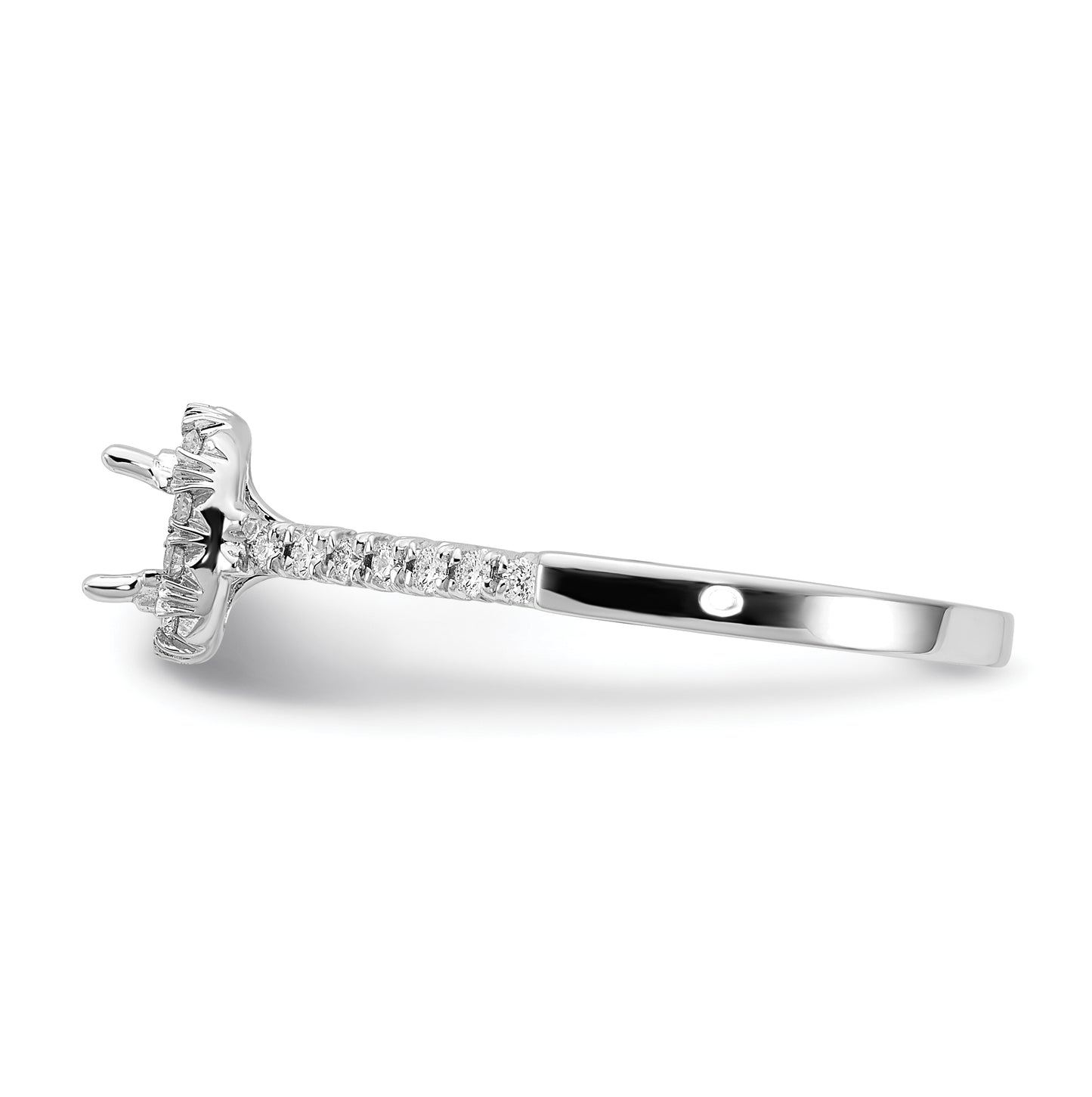 14k White Gold Halo (Holds 1/3 carat (4.1mm) Cushion Center) 1/4 carat Diamond Semi-mount Engagement Ring