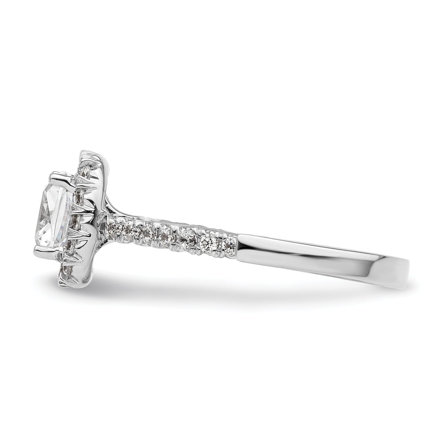 14k White Gold Halo (Holds 1.25 carat (6.4mm) Cushion Center) 1/2 carat Diamond Semi-mount Engagement Ring
