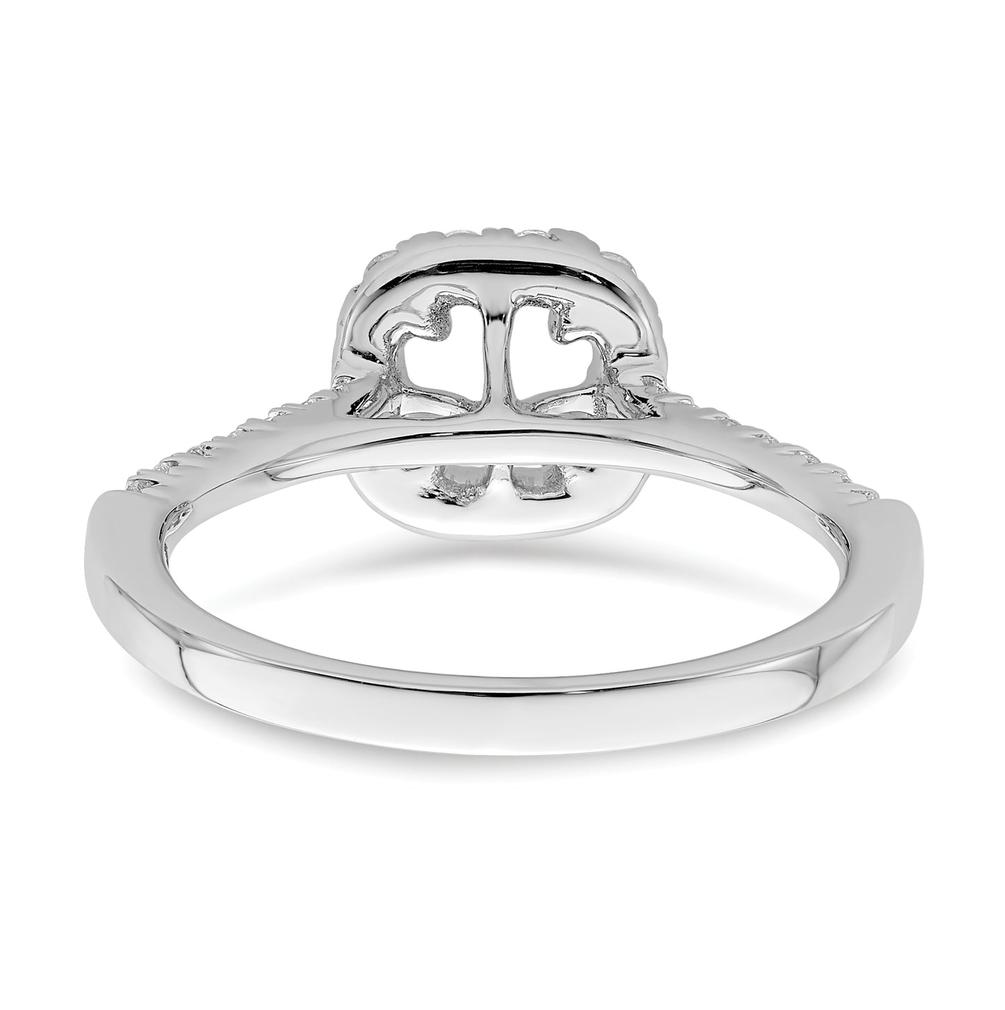 14k White Gold Halo (Holds 1/2 carat (4.5mm) Asscher-cut Center) 1/3 carat Diamond Semi-mount Engagement Ring