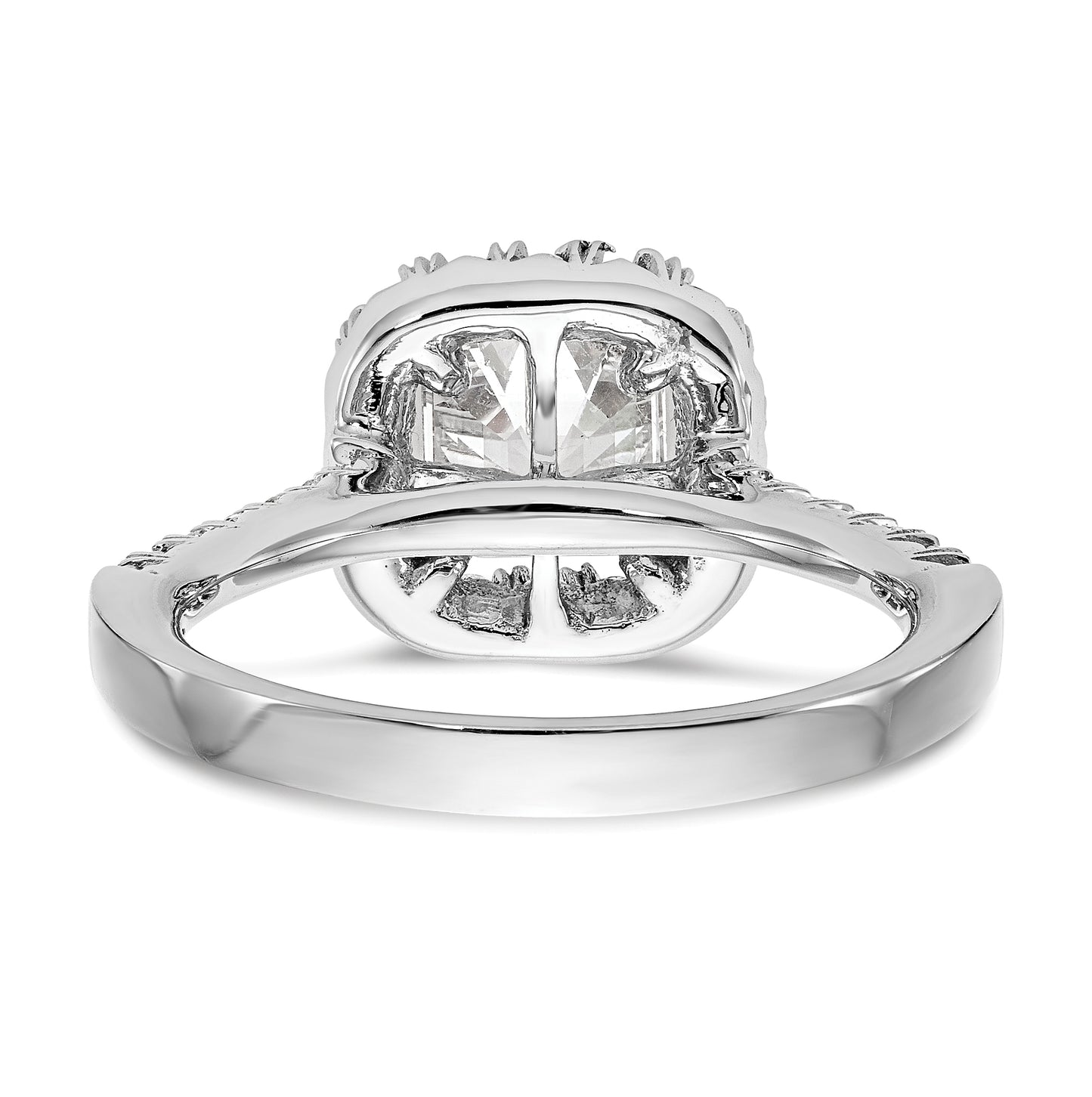 True Origin 14K White Gold 1/2 carat Lab Grown Diamond VS/SI D E F Semi Mount Ascher Halo Engagement Ring