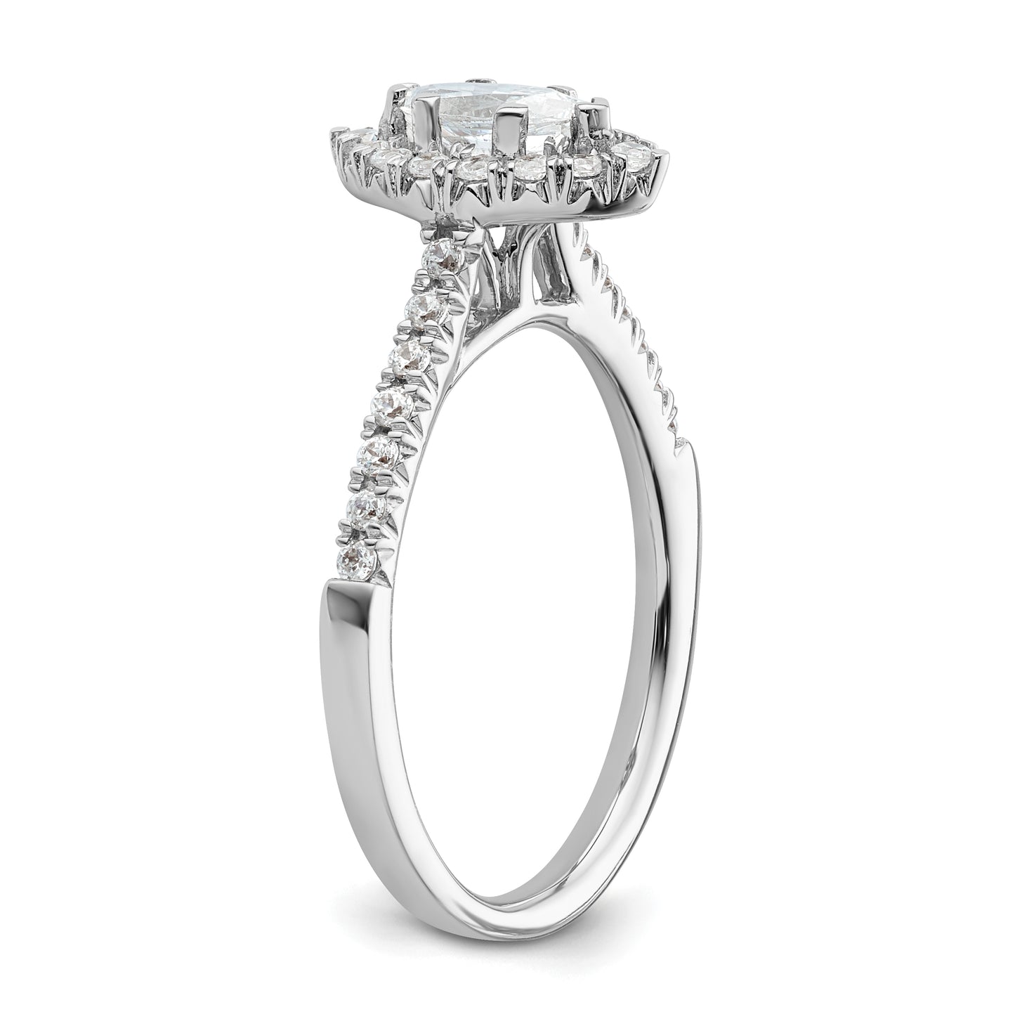 14k White Gold Halo (Holds 1/3 carat (7.1x3.7mm) Marquise Center) 1/4 carat Diamond Semi-mount Engagement Ring
