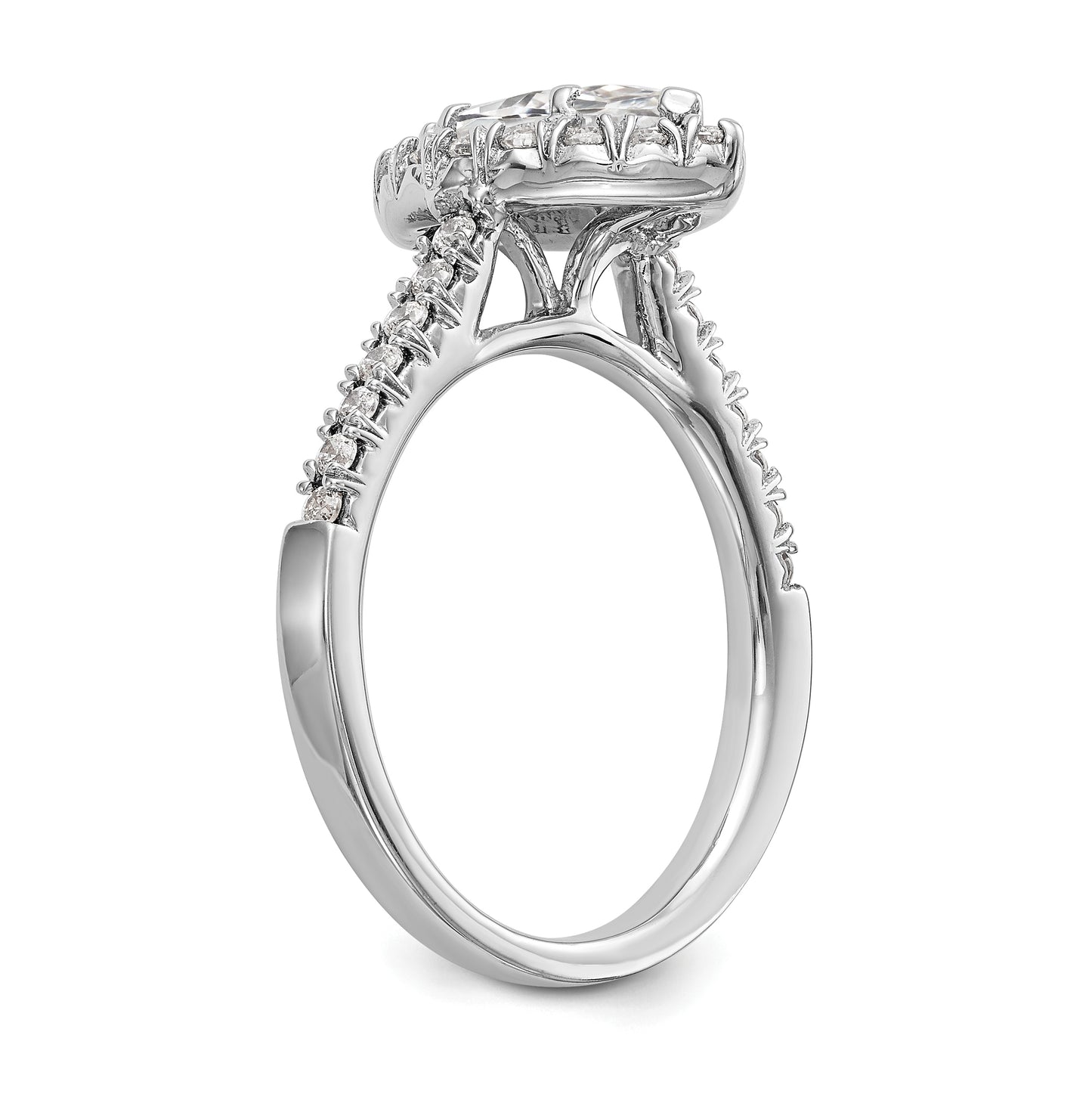 14k White Gold Halo (Holds 1 carat (9.5x5.5mm) Marquise Center) 1/2 carat Diamond Semi-mount Engagement Ring
