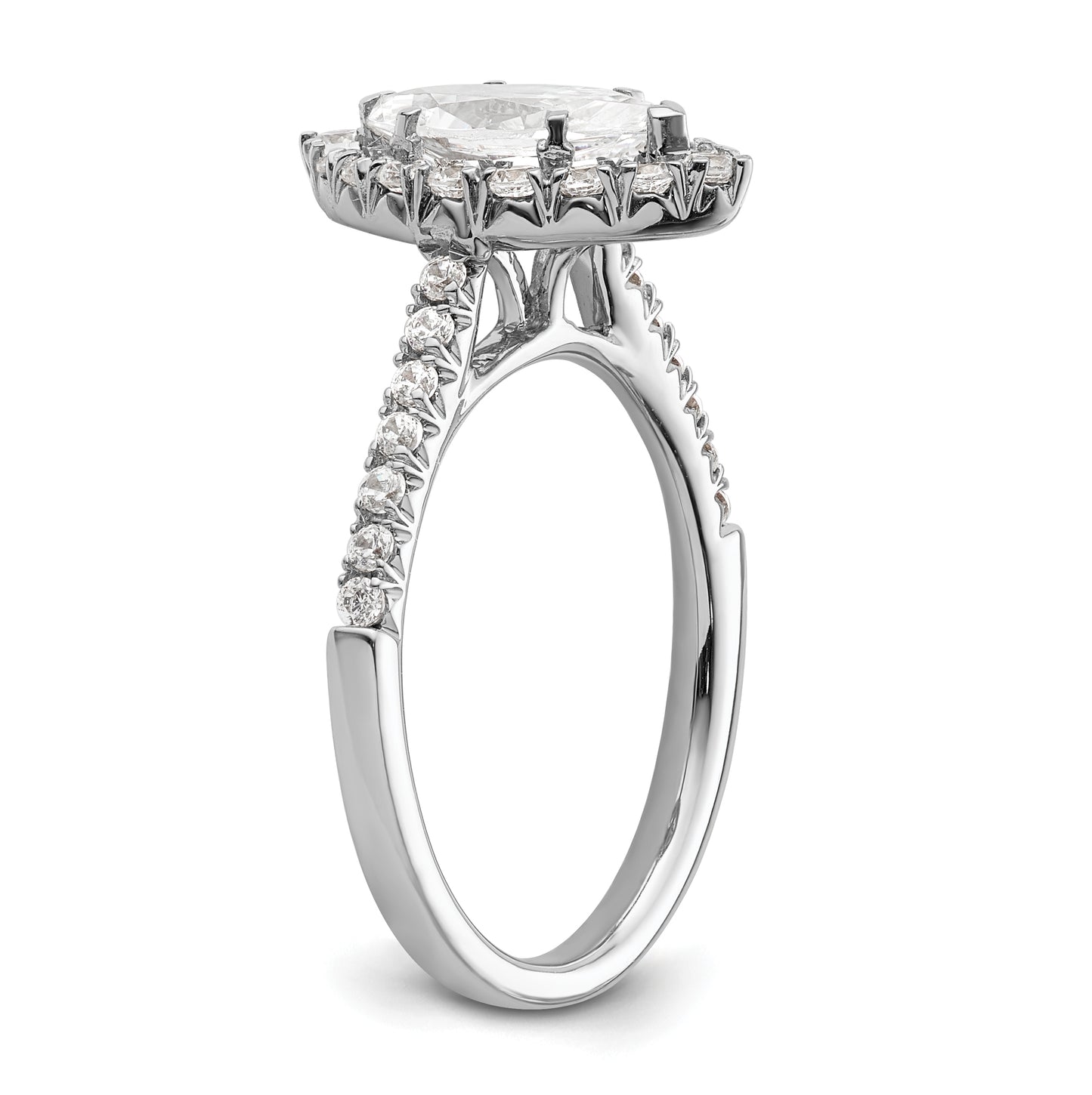14k White Gold Halo (Holds 1.25 carat (10.3x5.3mm) Marquise Center) 1/2 carat Diamond Semi-mount Engagement Ring