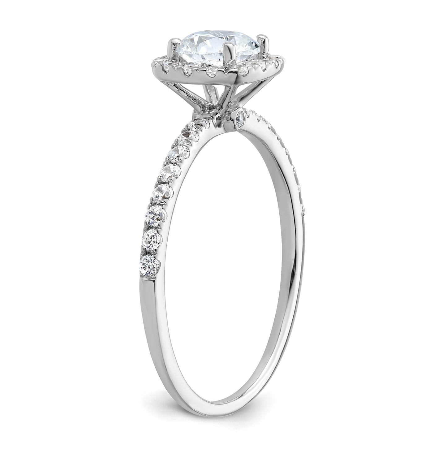 14K White Gold Halo Plus (Holds 5/8 carat (5.5mm) Round Center) 1/3 carat Diamond Semi-Mount Engagement Ring