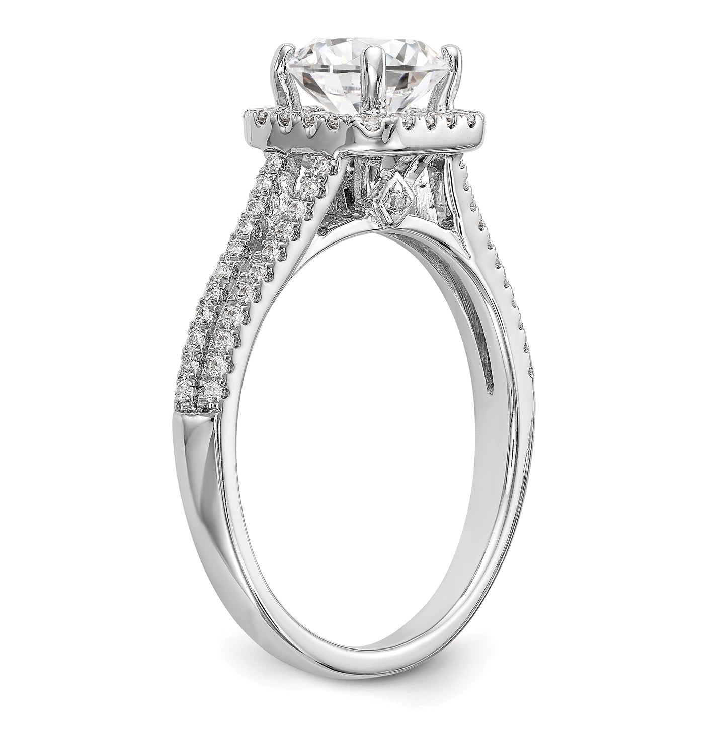 14K White Gold Halo Plus (Holds 1.25 carat (6.00mm) Cushion Center) 1/3 carat Diamond Semi-Mount Engagement Ring