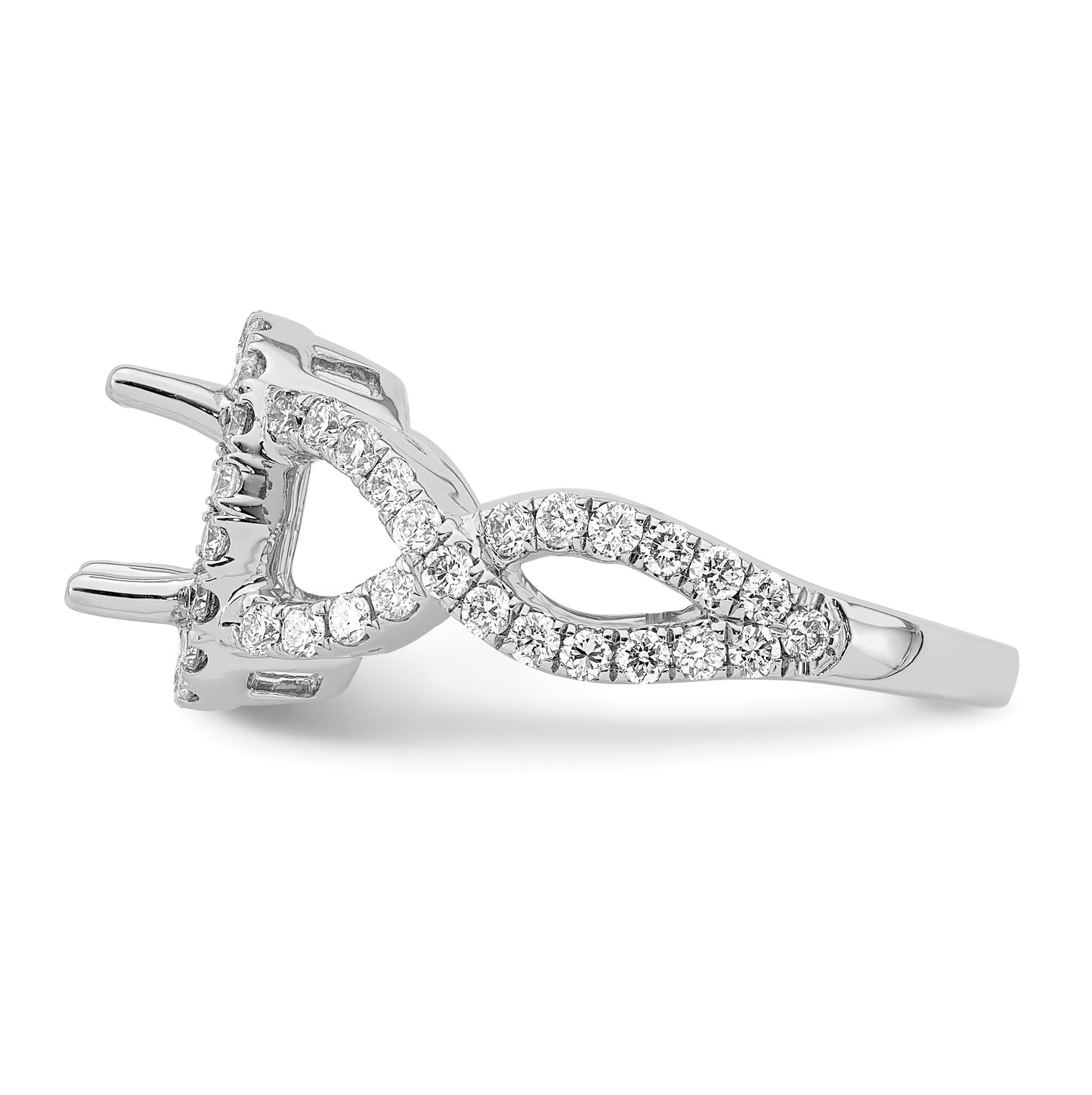 True Origin 14K White Gold 1 carat Lab Grown Diamond VS/SI D E F Semi Mount Oval Halo Engagement Ring