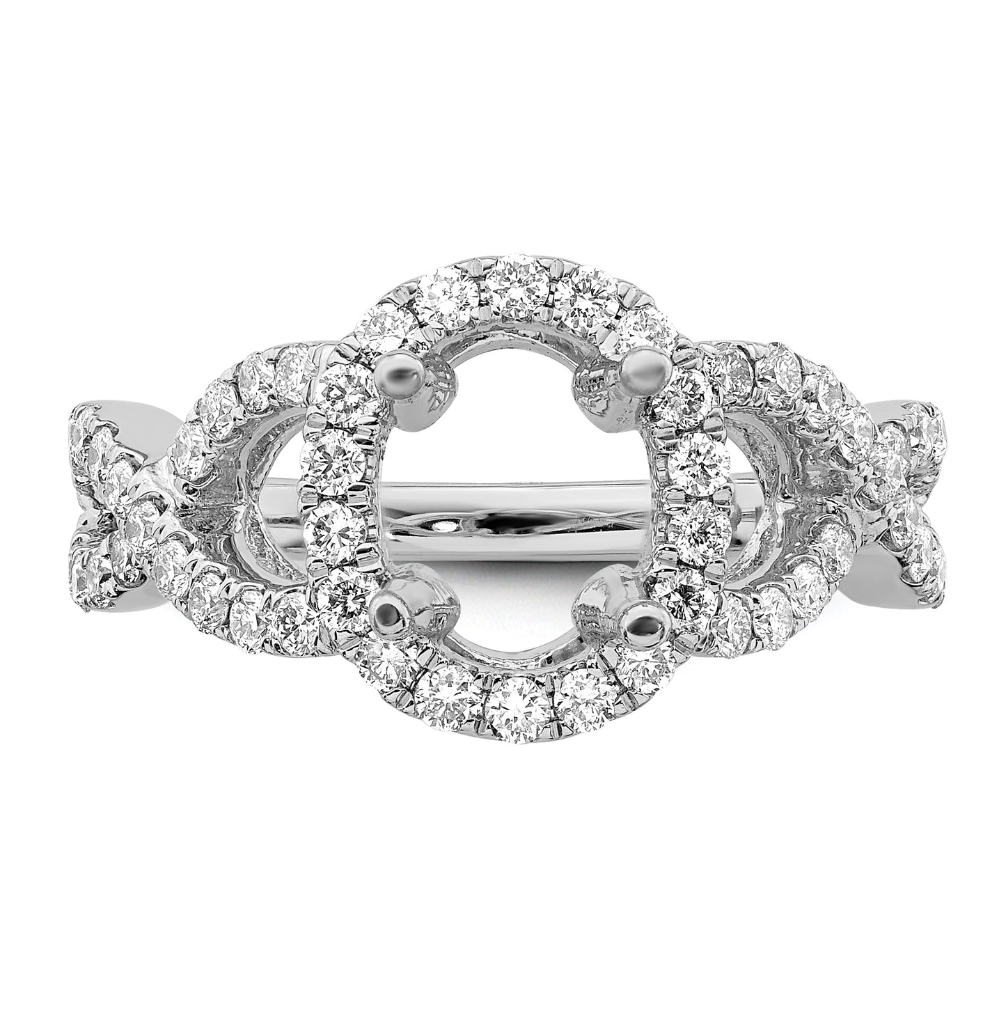True Origin 14K White Gold 1 carat Lab Grown Diamond VS/SI D E F Semi Mount Oval Halo Engagement Ring