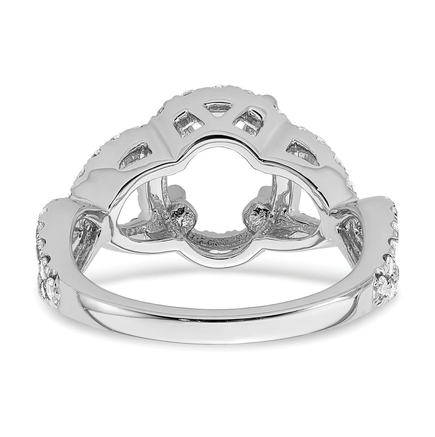 True Origin 14K White Gold 1 carat Lab Grown Diamond VS/SI D E F Semi Mount Oval Halo Engagement Ring