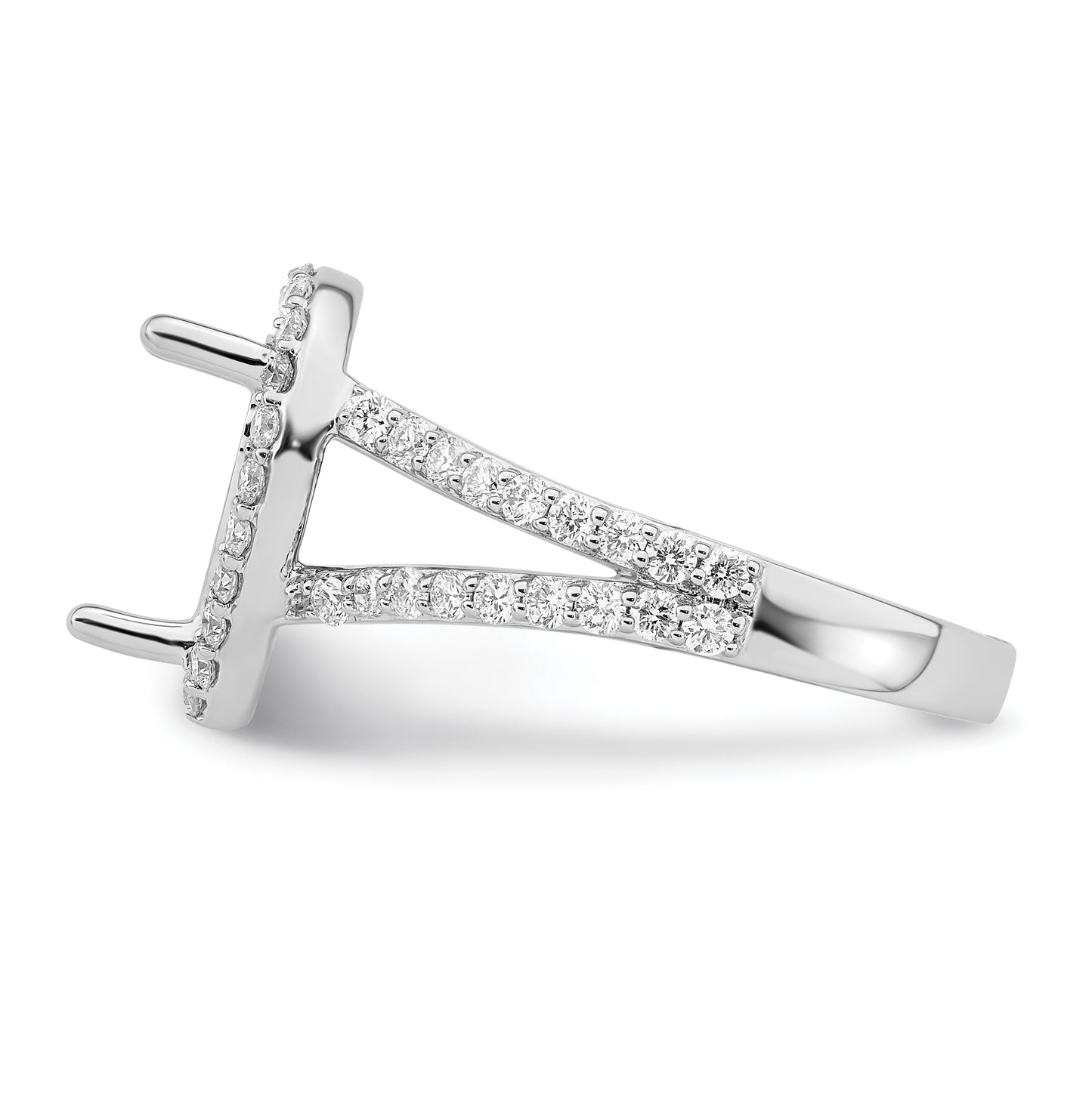 True Origin 14K White Gold 7/8 carat Lab Grown Diamond VS/SI D E F Semi Mount Pear Halo Engagement Ring