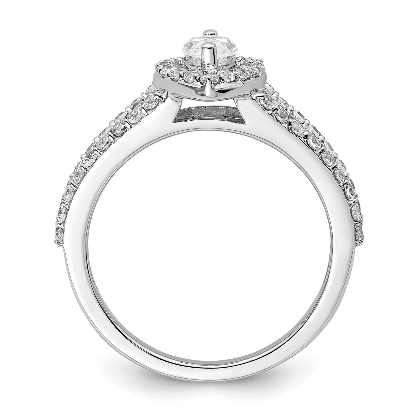 14K White Gold Halo Plus (Holds 1/2 carat (8x4mm) Marquise Center) 5/8 carat Diamond Semi-Mount Engagement Ring
