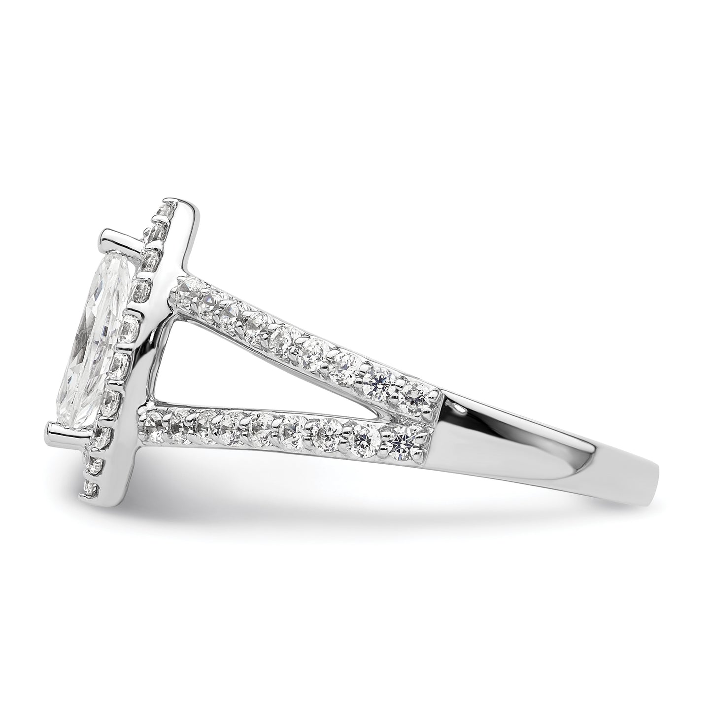 14K White Gold Halo Plus (Holds 1/2 carat (8x4mm) Marquise Center) 5/8 carat Diamond Semi-Mount Engagement Ring