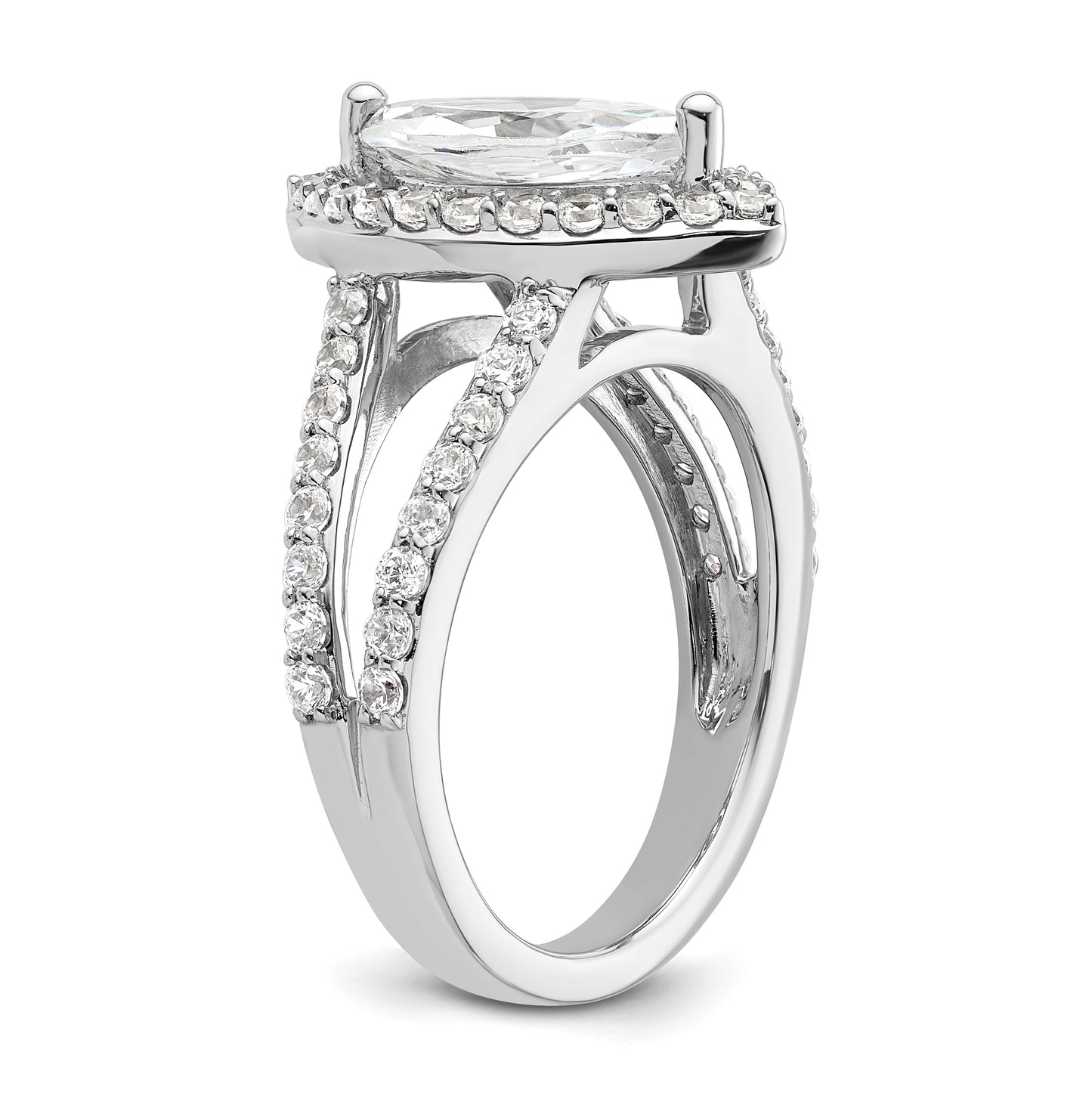 14K White Gold Halo Plus (Holds 2 carat (12x6mm) Marquise Center) 1 carat Diamond Semi-Mount Engagement Ring