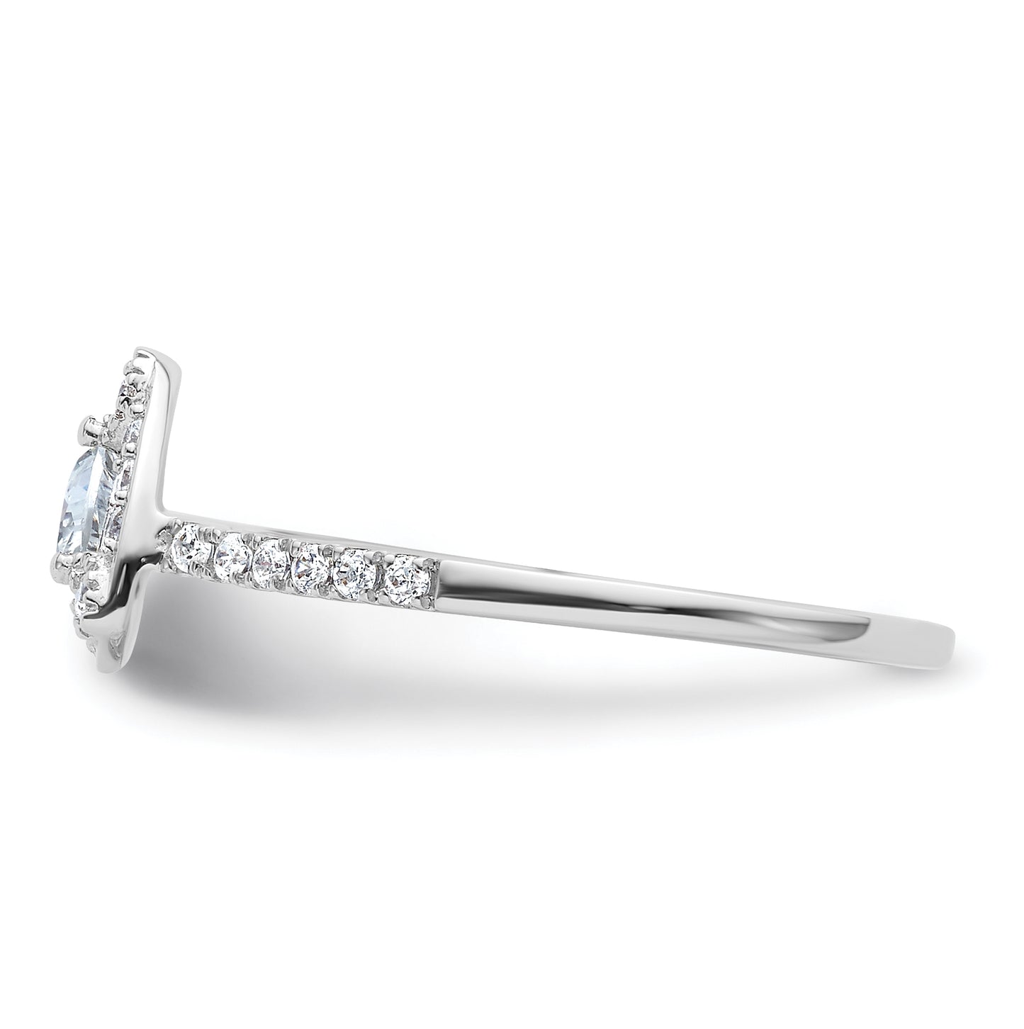 14K White Gold Halo Plus (Holds 1/4 carat (4.00mm) Trillion Center) 1/4 carat Diamond Semi-Mount Engagement Ring