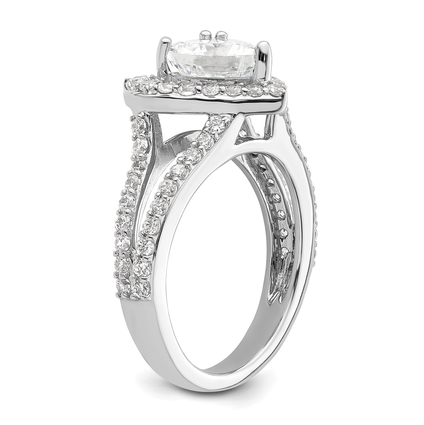14K White Gold Halo Plus (Holds 1.5 carat (7.5mm) Heart Center) 1 carat Diamond Semi-Mount Engagement Ring