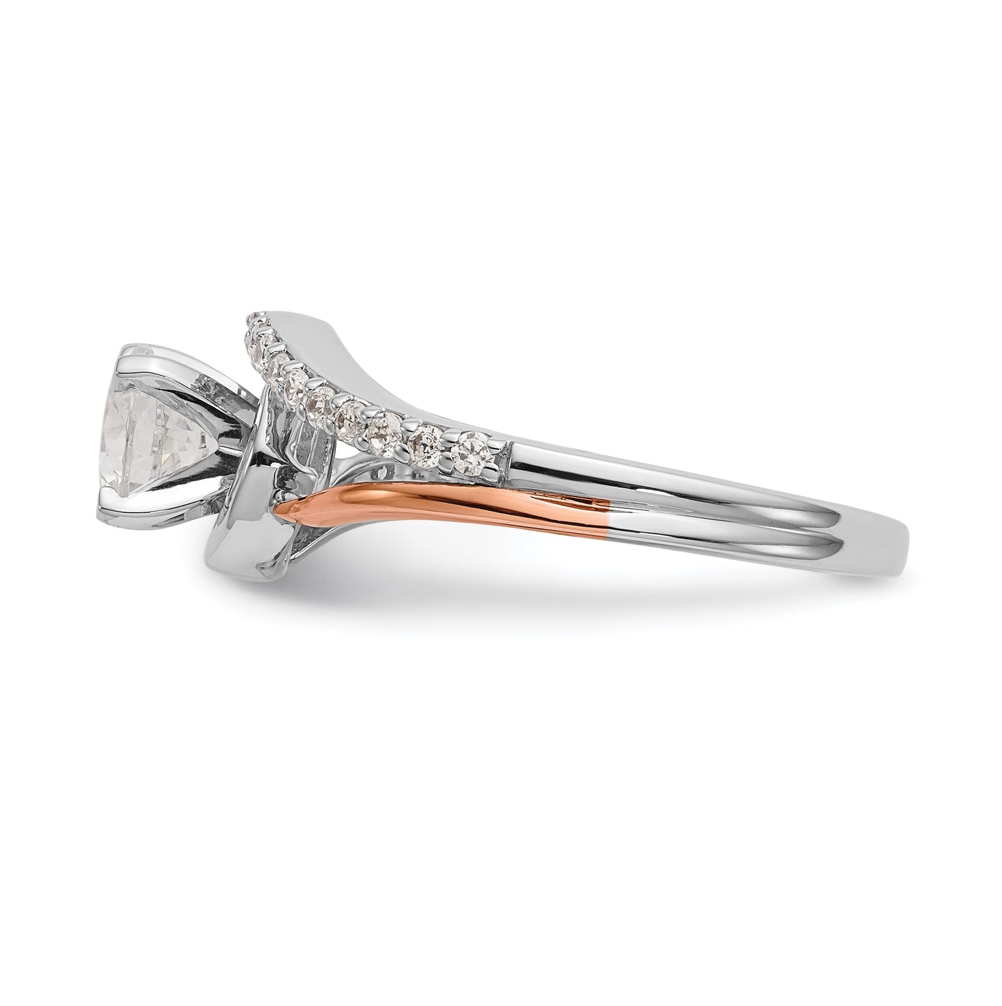 14k Two-tone By-Pass Peg Set 1/5 ct Diamond Semi-mount Engagement Ring
