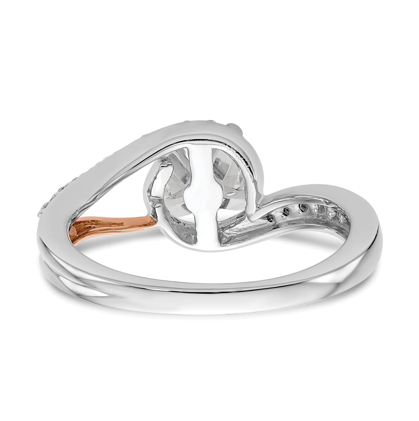 14k Two-tone By-Pass Peg Set 1/5 ct Diamond Semi-mount Engagement Ring