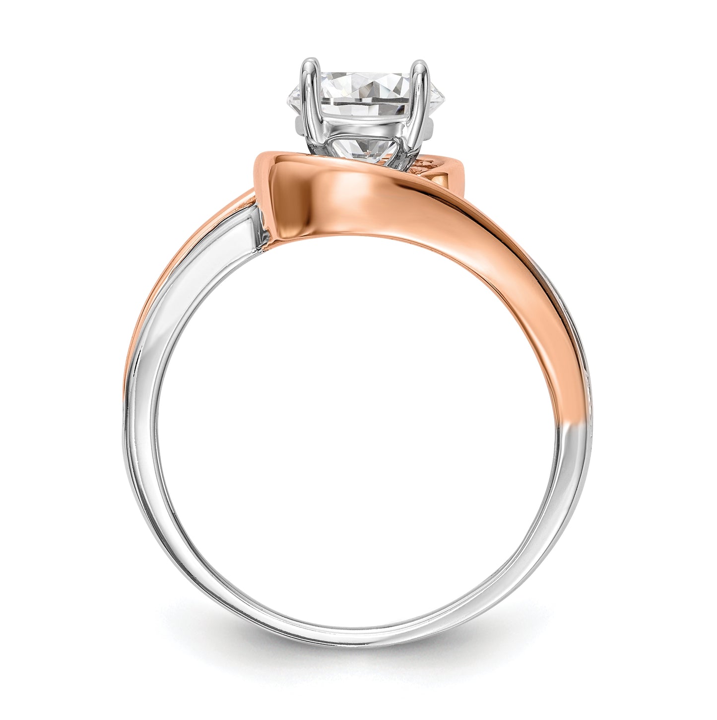 14k Two-tone By-Pass Peg Set 1/5ct Diamond Semi-mount Engagement Ring