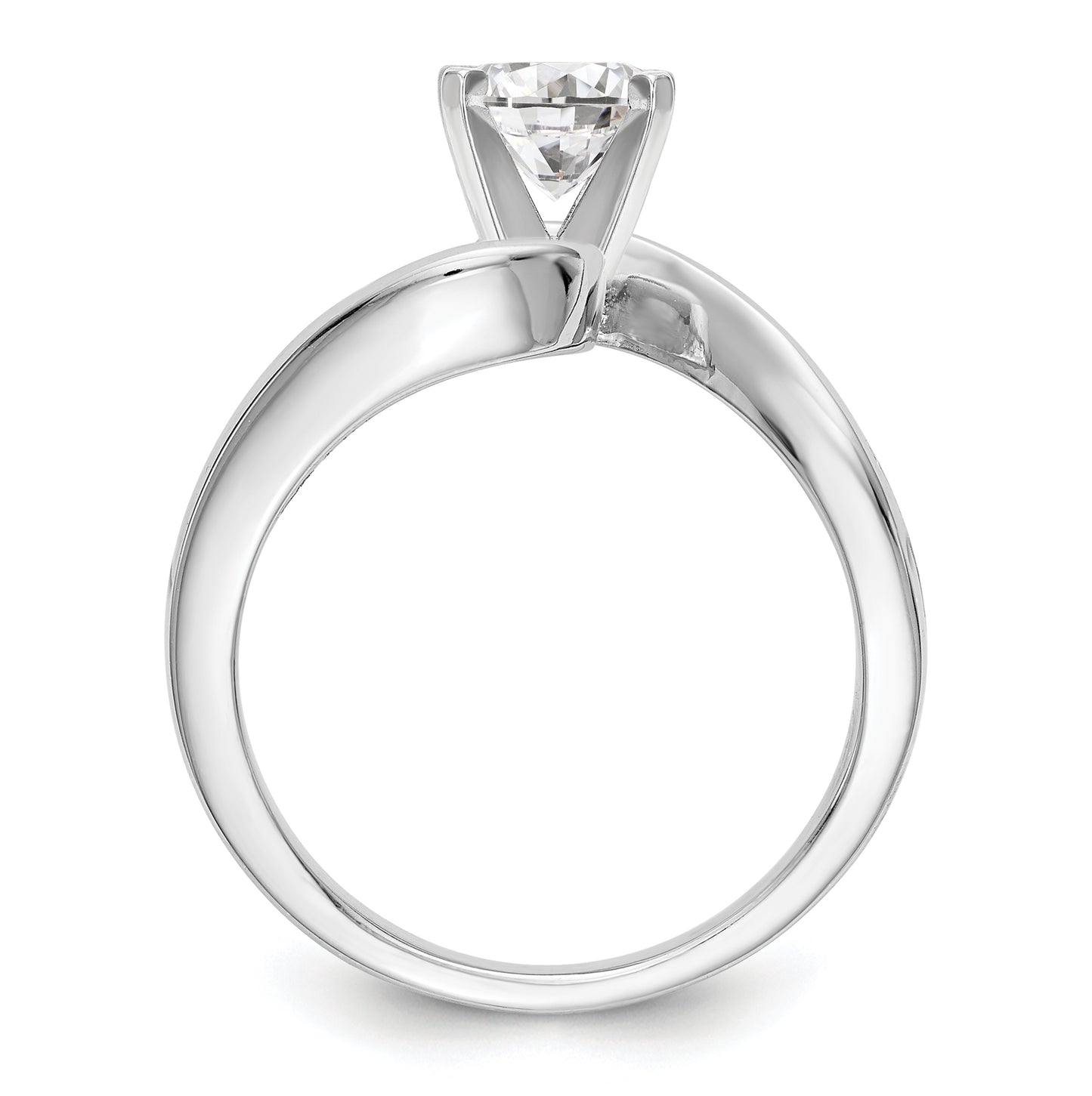 14kWhite Gold By-Pass Peg Set 1/6 carat Diamond Semi-Mount Engagement Ring