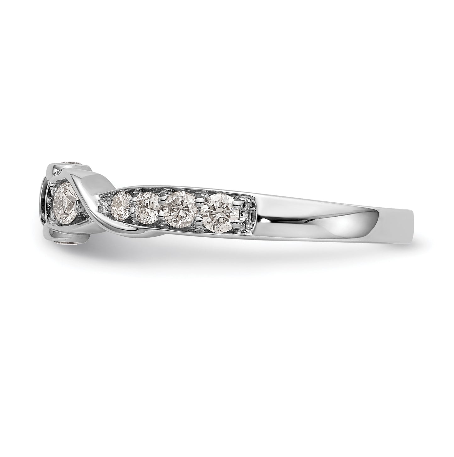 14k White Gold Criss-Cross Peg-Set 3/8 carat Diamond Semi-mount Engagement Ring