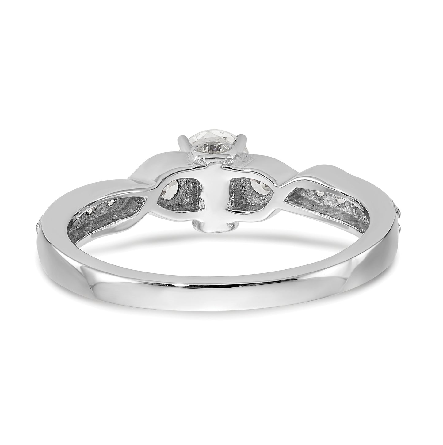 14k White Gold Criss-Cross Peg-Set 3/8 carat Diamond Semi-mount Engagement Ring